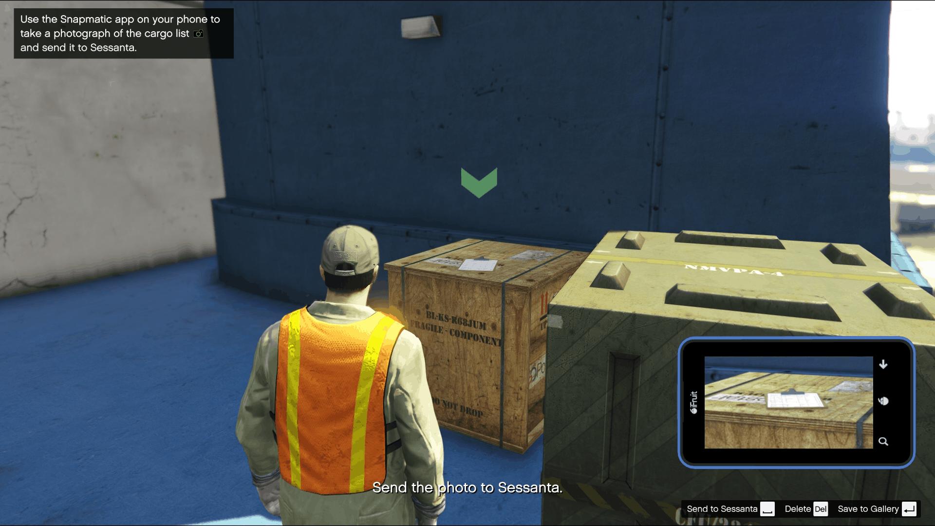 Taking a picture of the manifest to send it to Sessanta