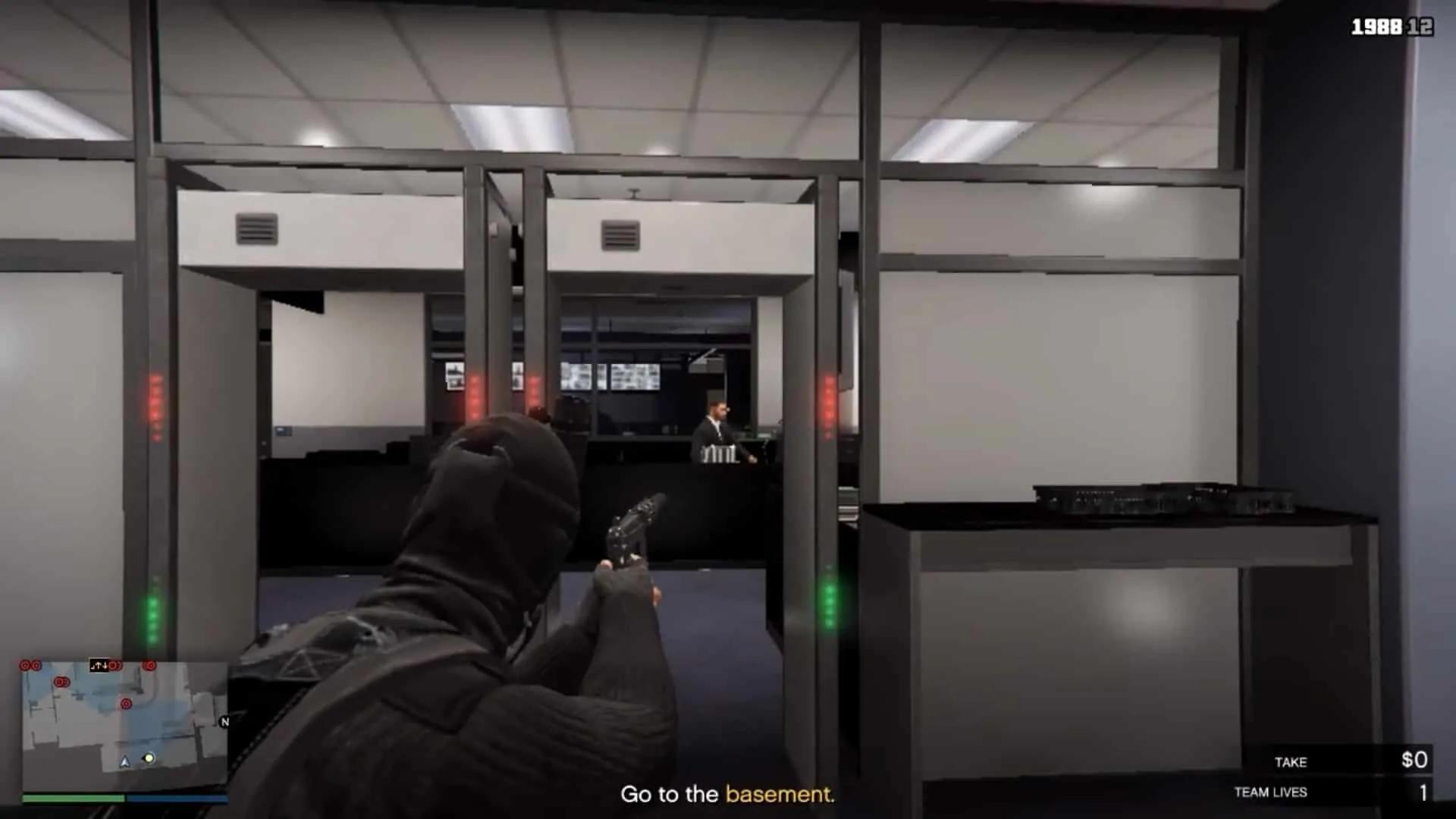 The guard at the front desk you need to take out