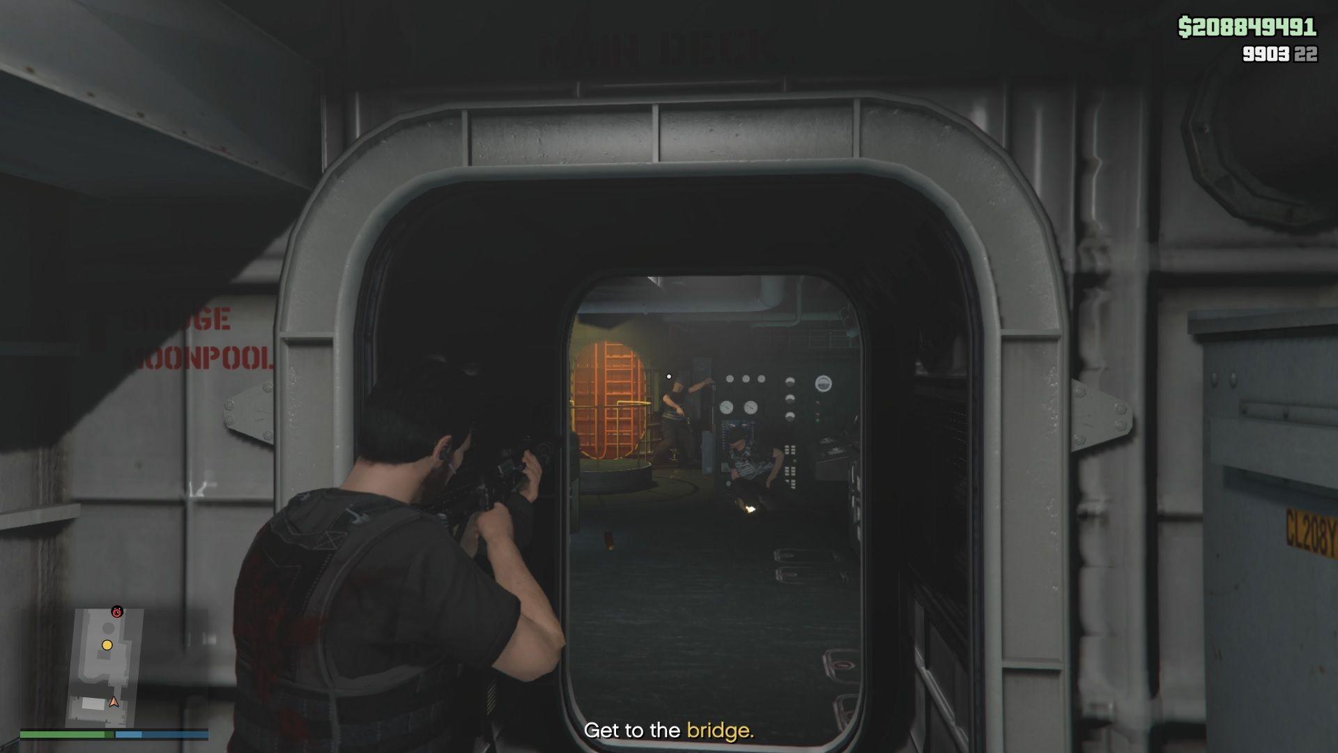 You will find a lot of guards inside the bridge. Take them all out.