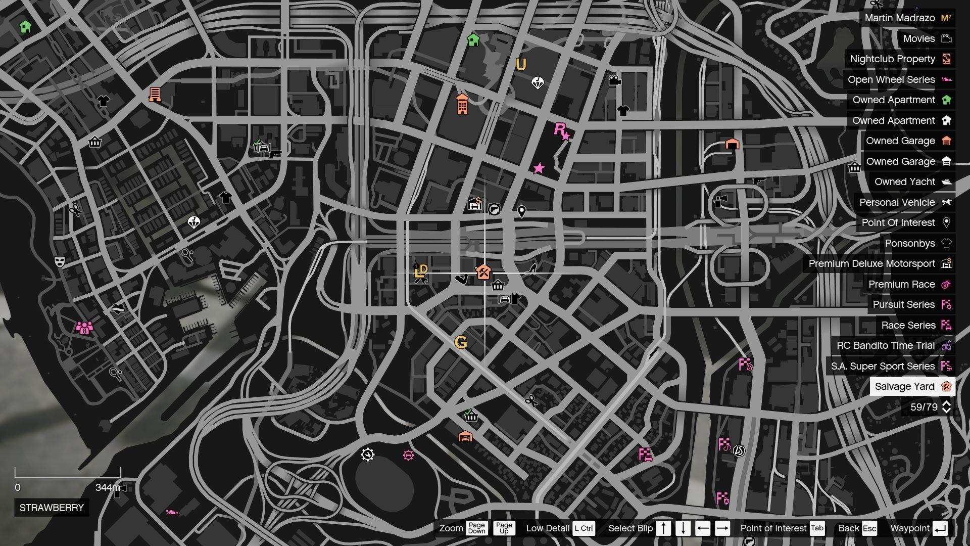 Salvage Yard icon on the map.