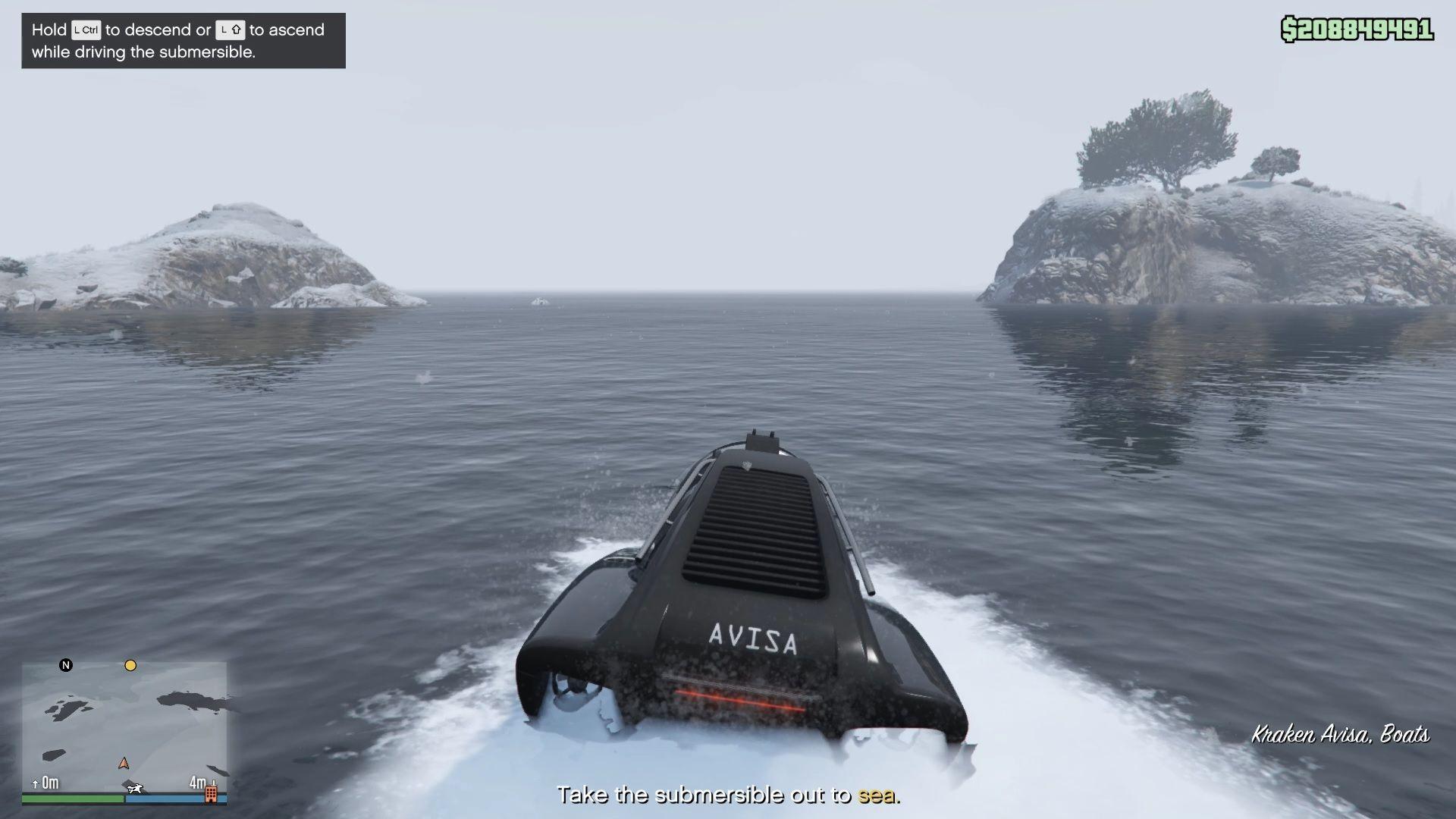 You can go underwater when you reach the submarine.