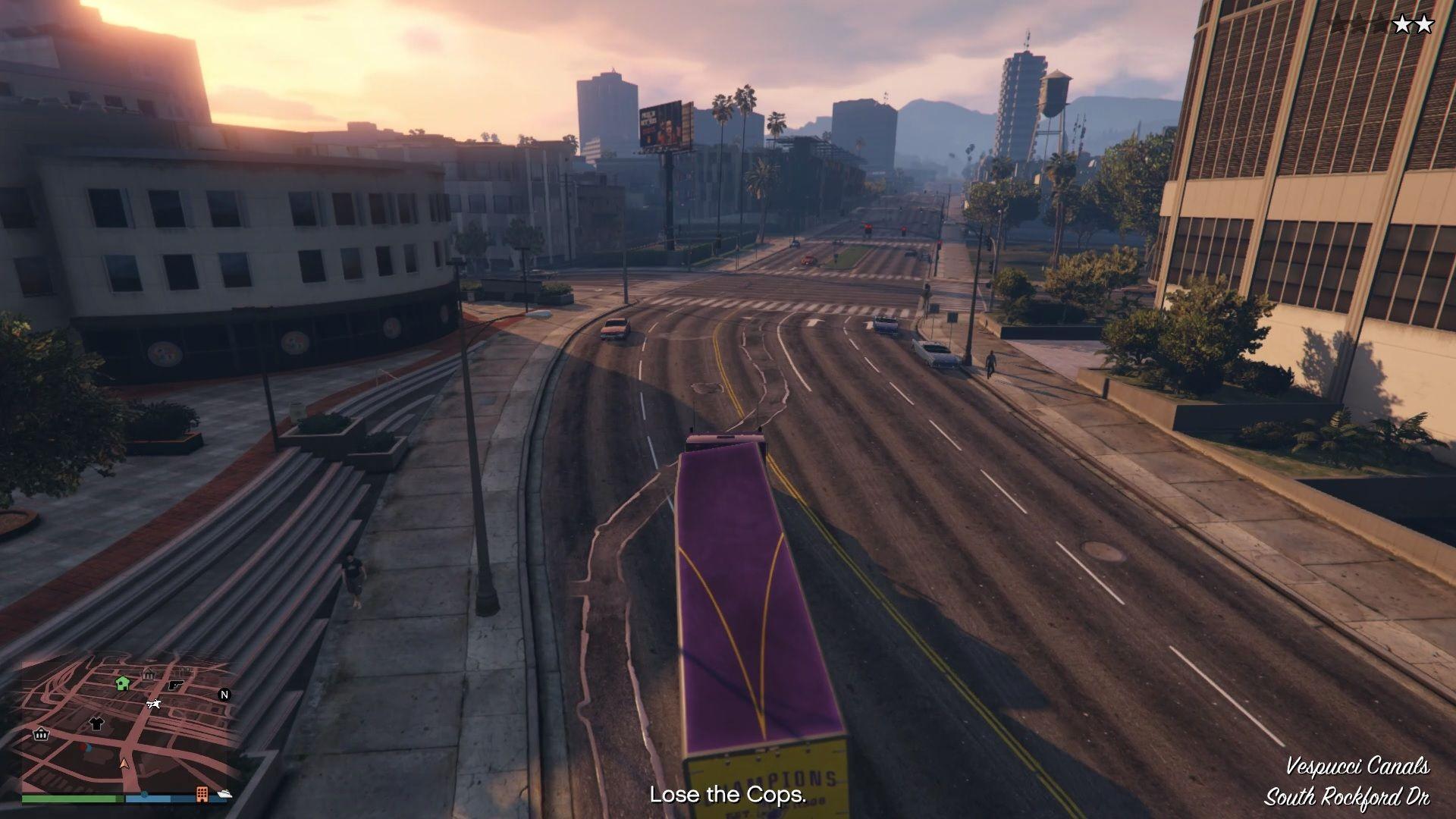 Just drive around the city while avoiding the streets with the cops and their cones of vision.