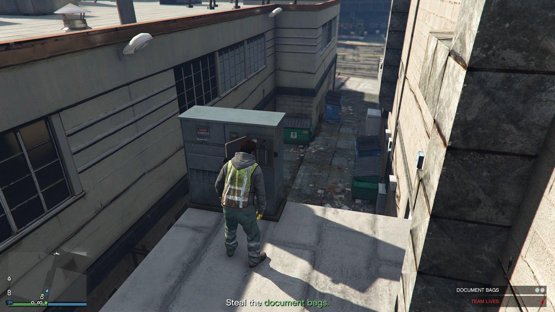 Disabling the fuse box, after climbing the ladder.