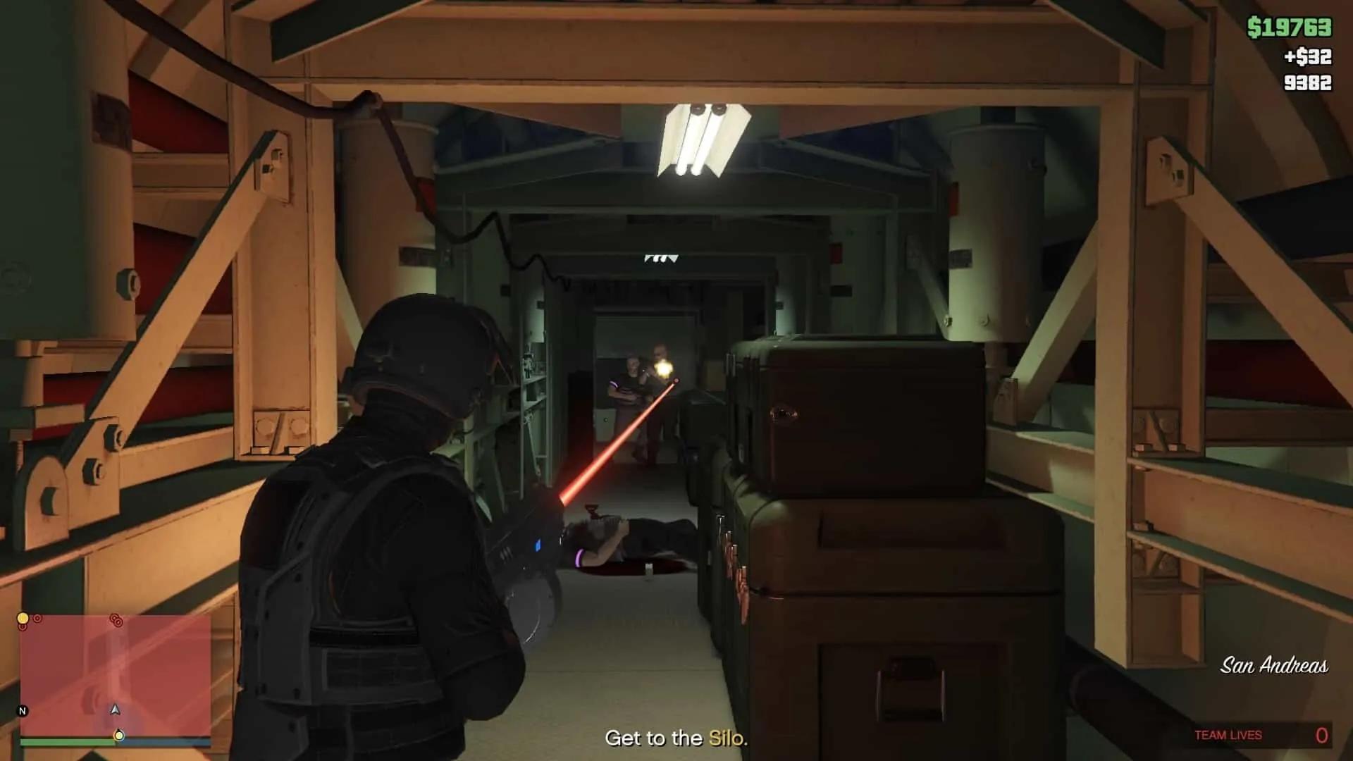 Narrow passage leading to the Silo