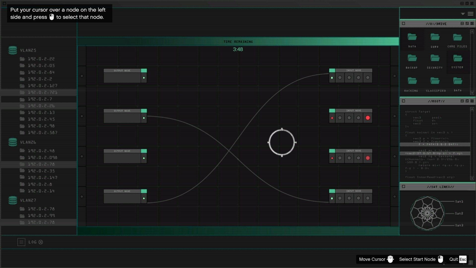 The hacking interface.