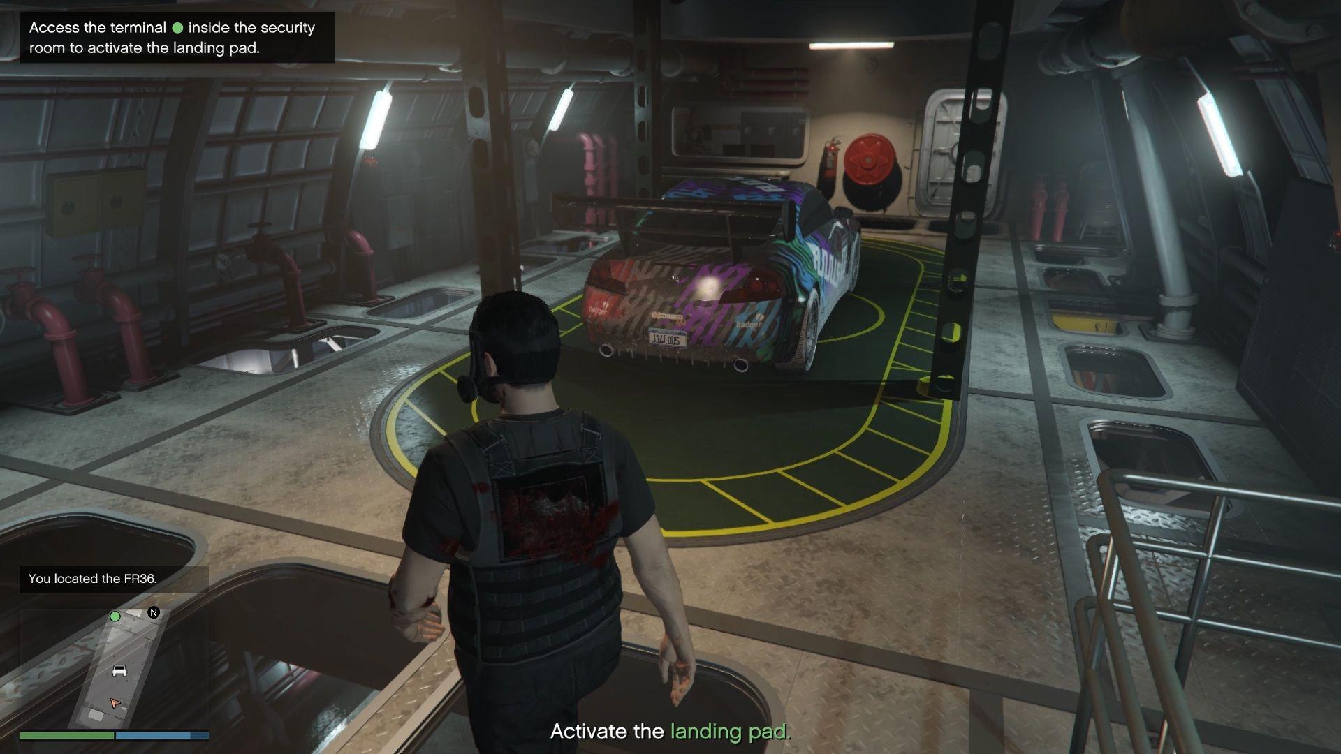 Landing pad area with our target vehicle.