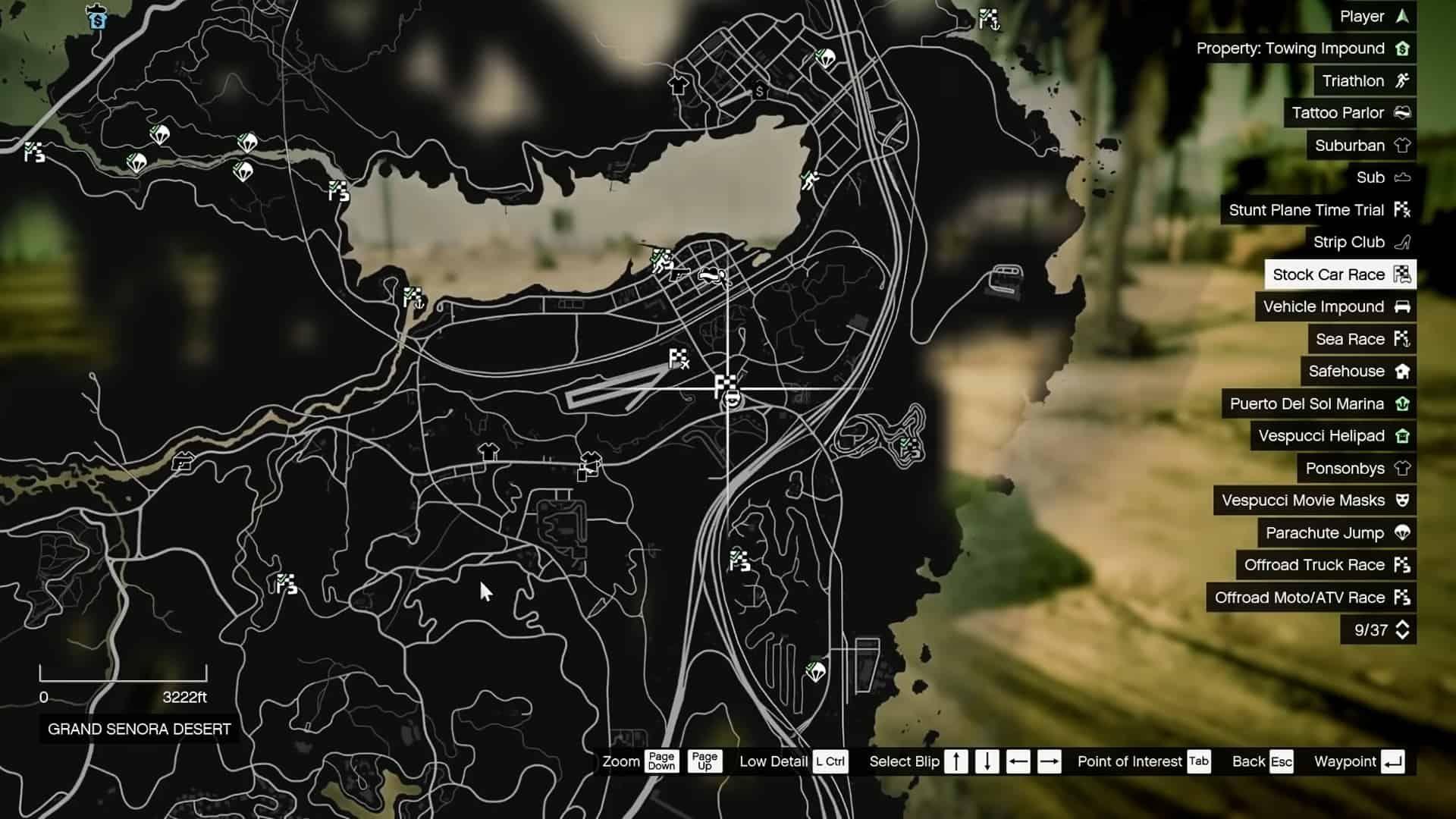 Stock Car Races location on the map.