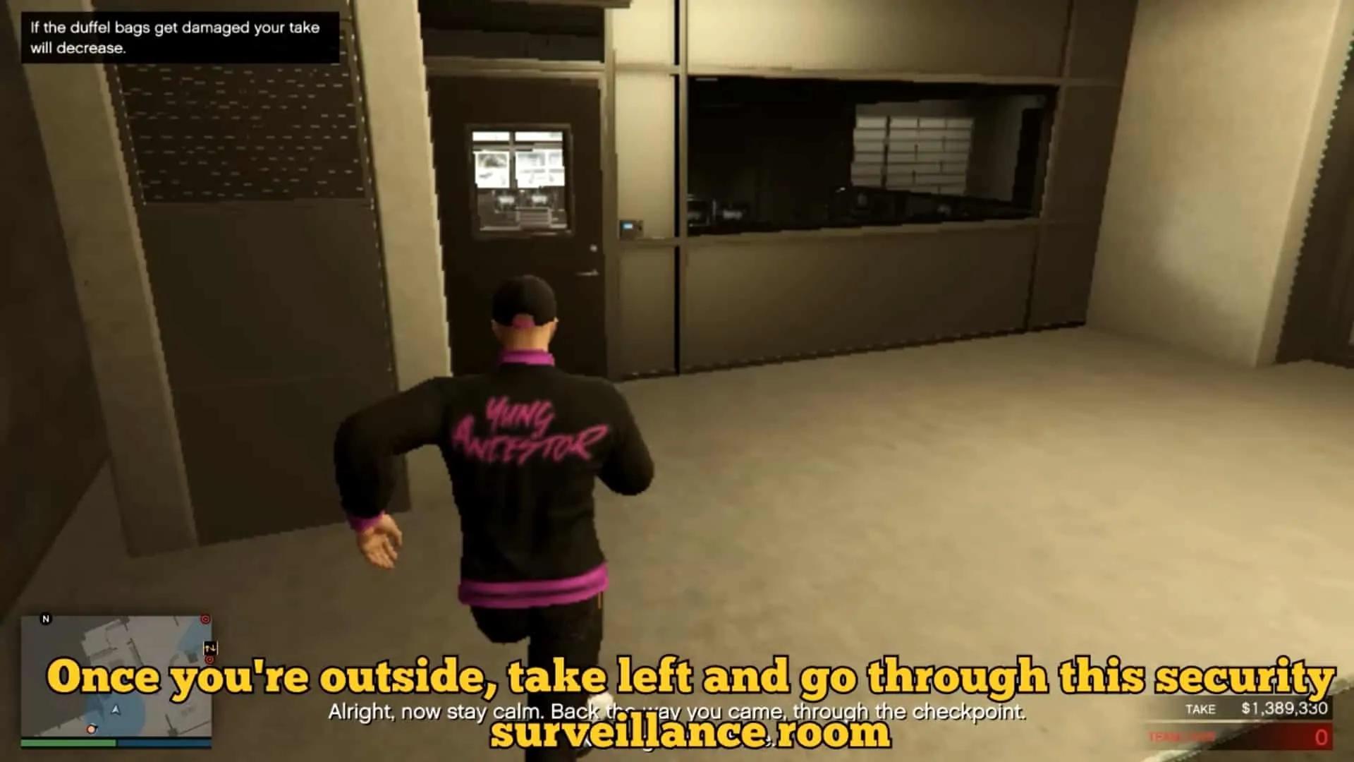 Heading towards the security surveillance room