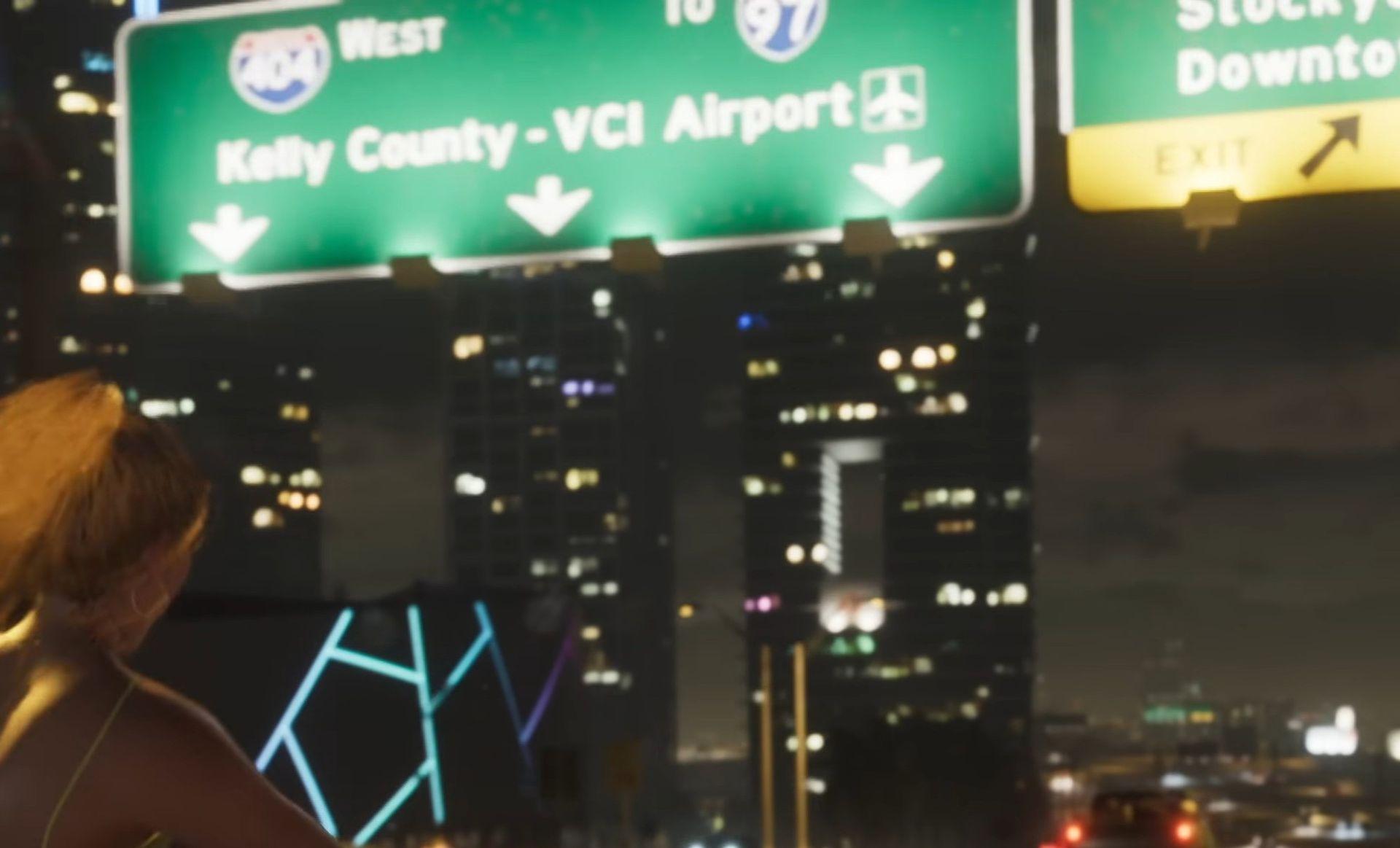 A sign board showcasing Kelly County, as seen in the first trailer of GTA VI.