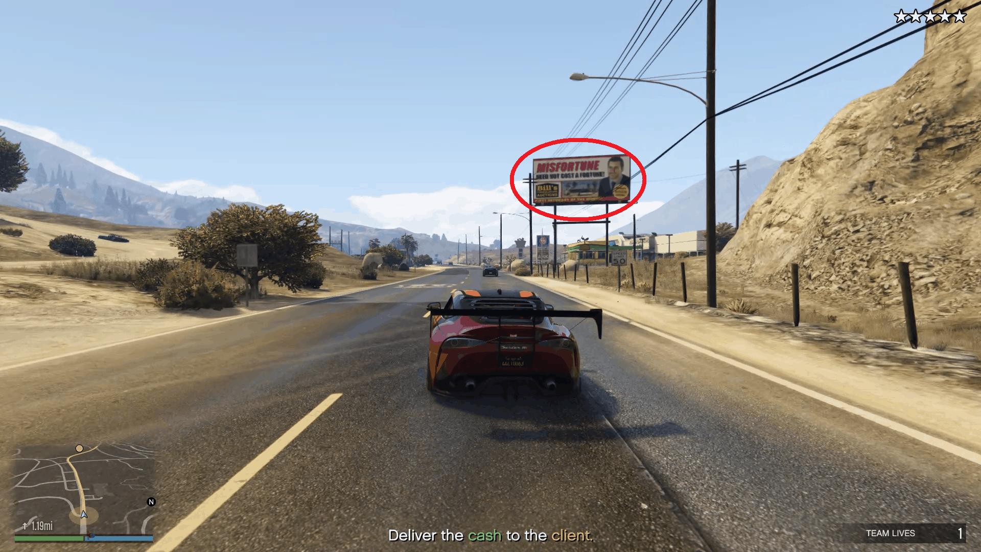 'Misfortune' sign on Route 68