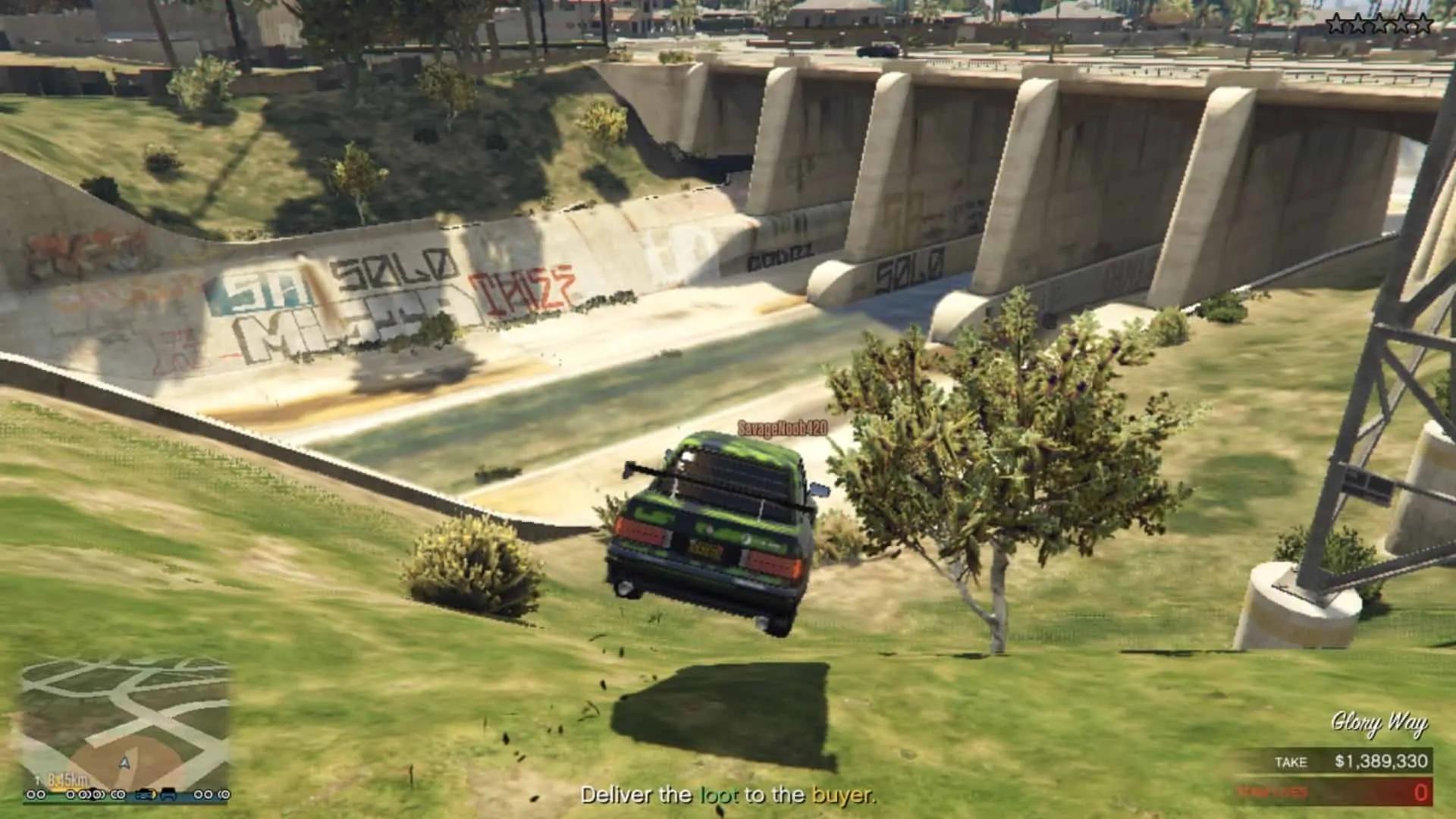 Driving towards the sewer tunnel entrance