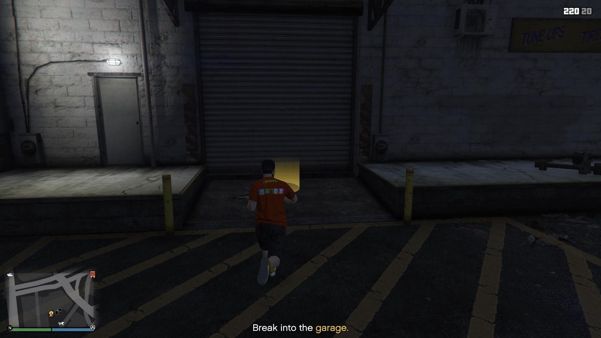 Breaking into the garage.