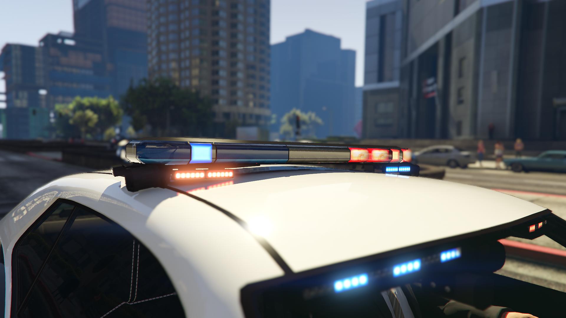 The default lightbar on the Bravado Gauntlet Interceptor as seen in GTA Online.