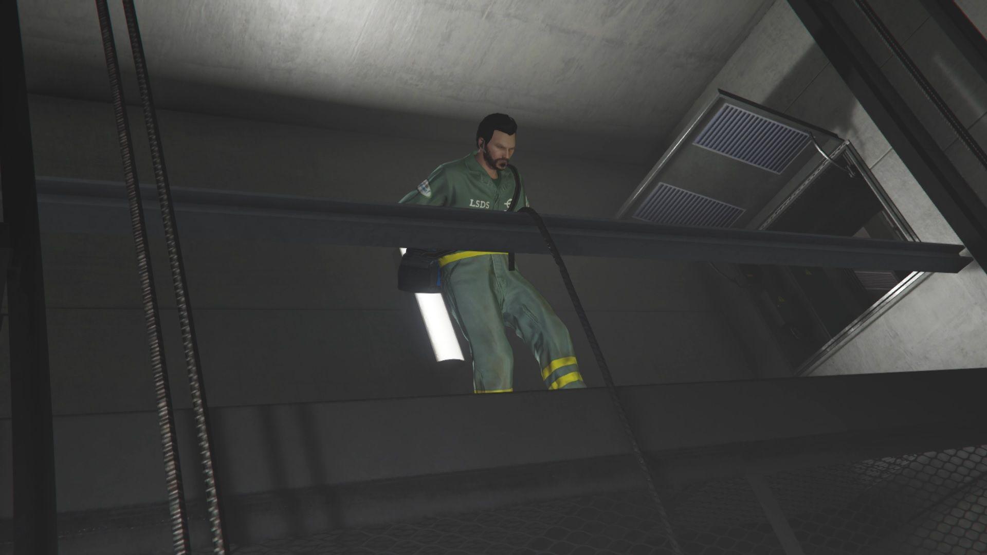 You will get a cutscene where you will set up the rappel equipment.