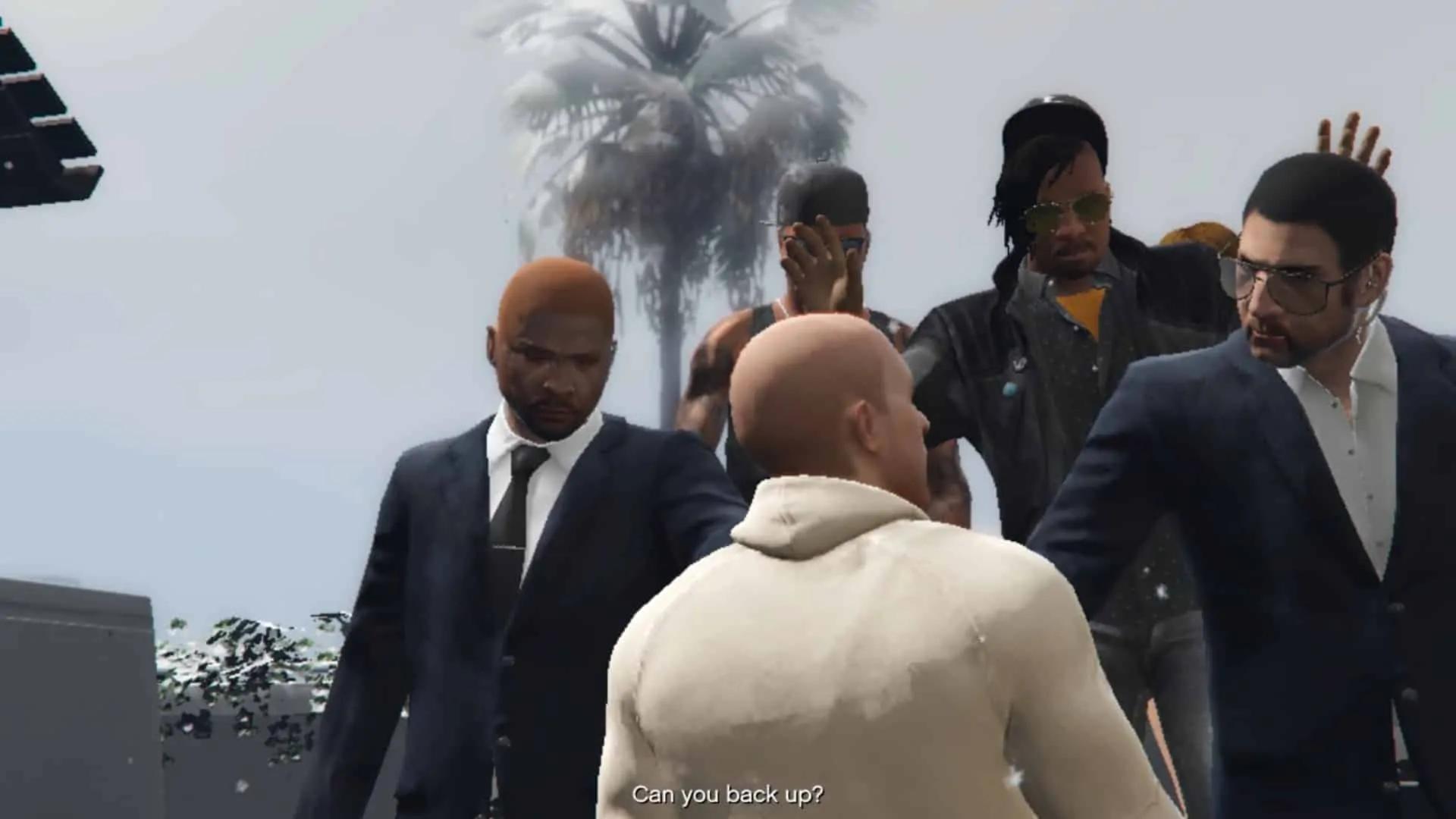 Yung Ancestor during the roof terrace cutscene