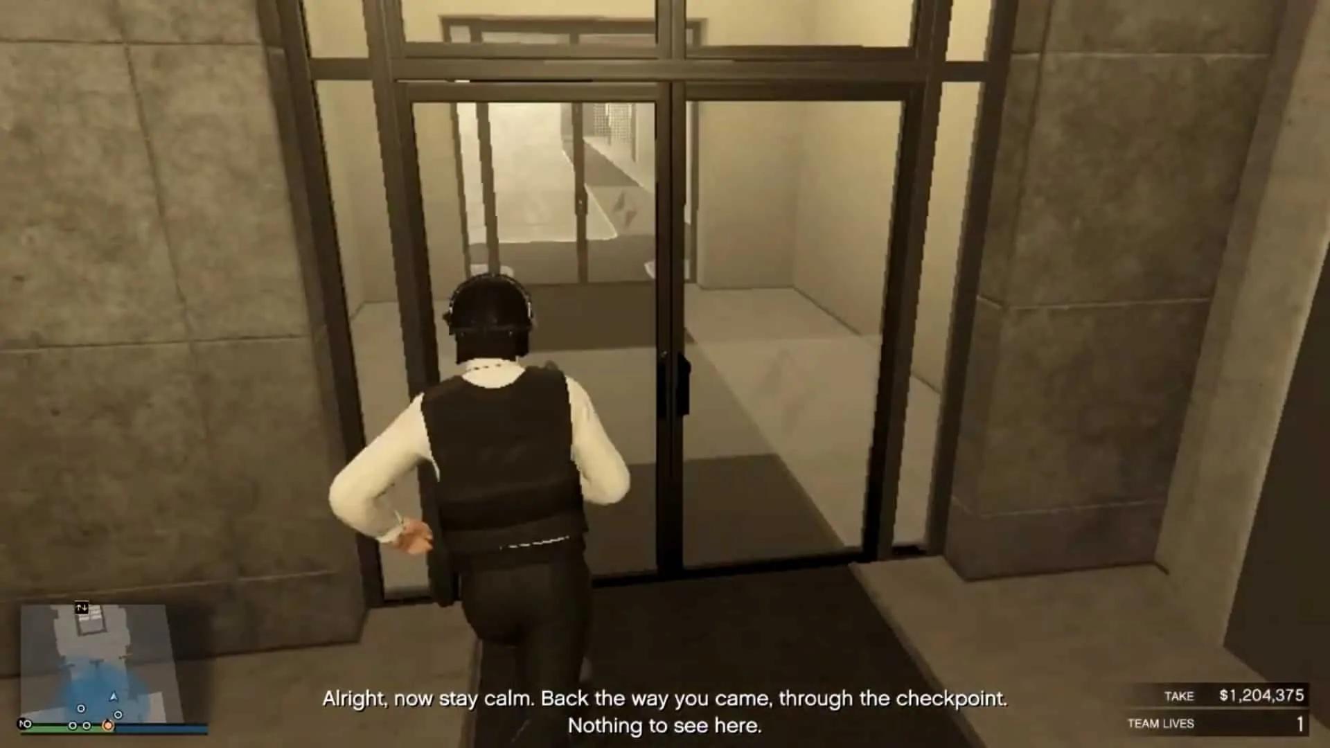 Heading outside the same way we came in from