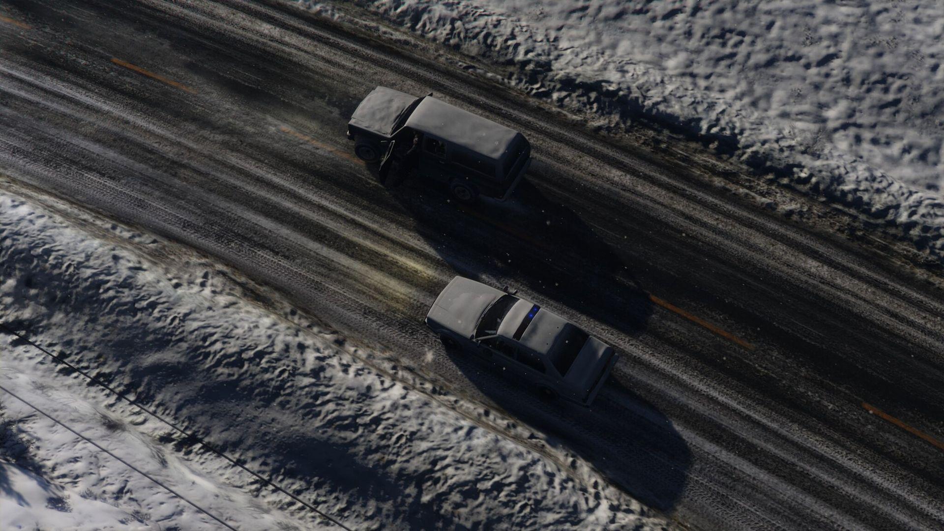 The chase in the opening sequence of Grand Theft Auto V