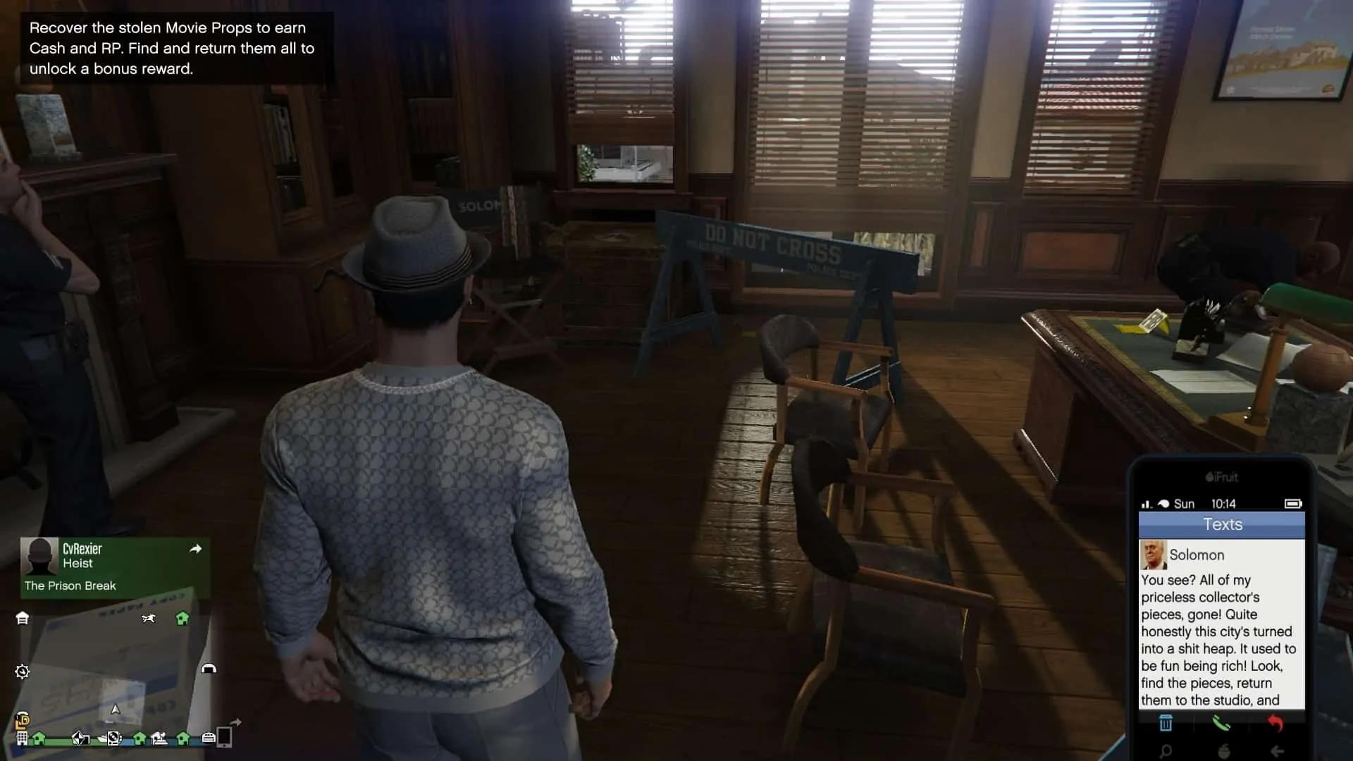 Second text from Solomon Richard's seconds after you enter his office which is under investigation