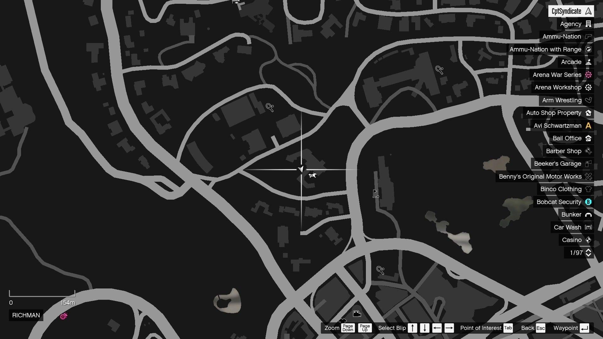 The map shows the location of the golden clover found at a mansion in Richman.