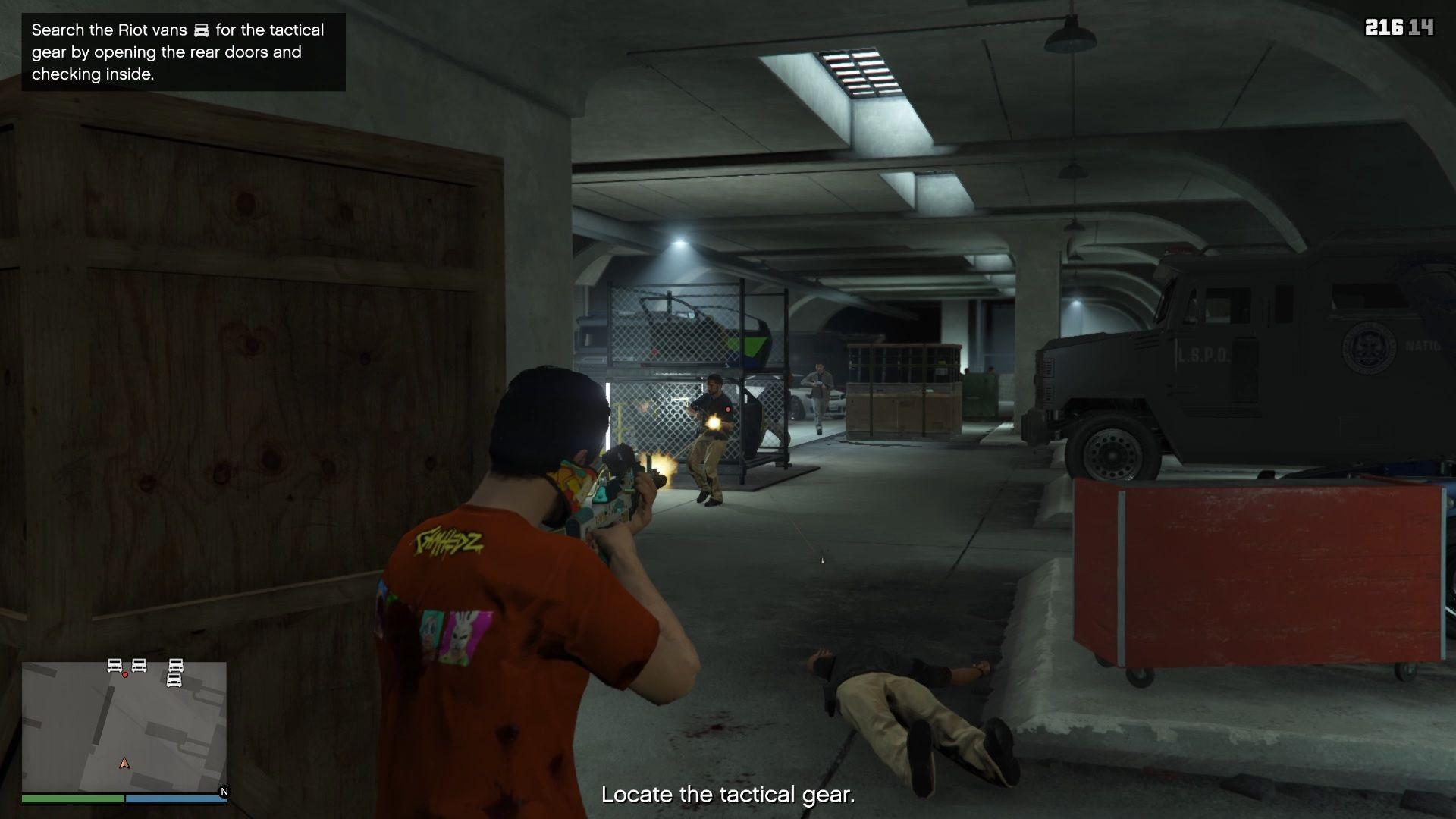 First, take care of the enemies inside and then check the riot vans by opening up the back.