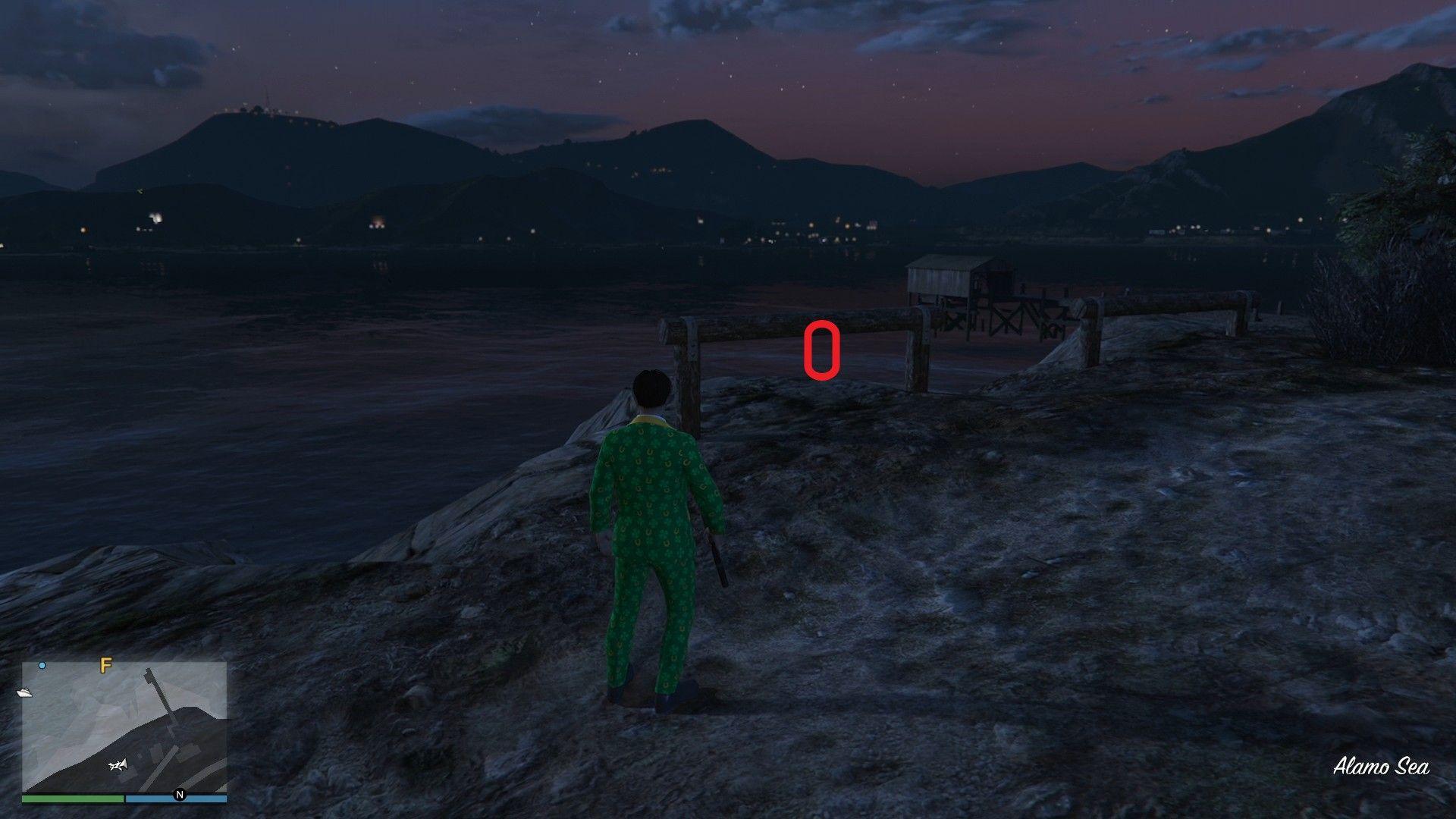 The golden clover will be hanging off the wooden railing of the foreclosed North Alamo Pier at the Alamo Sea.