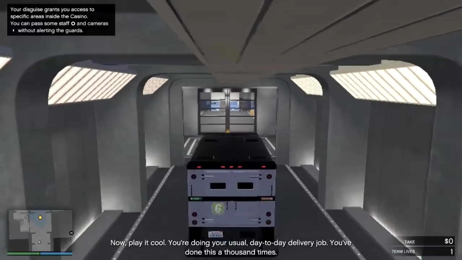 Approaching the security tunnel checkpoint