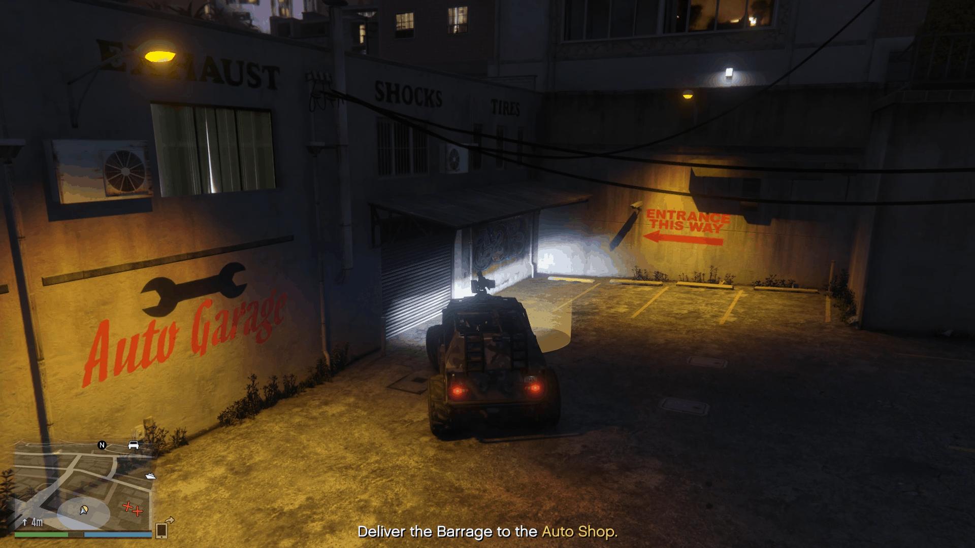 Delivering the barrage to the Auto Shop