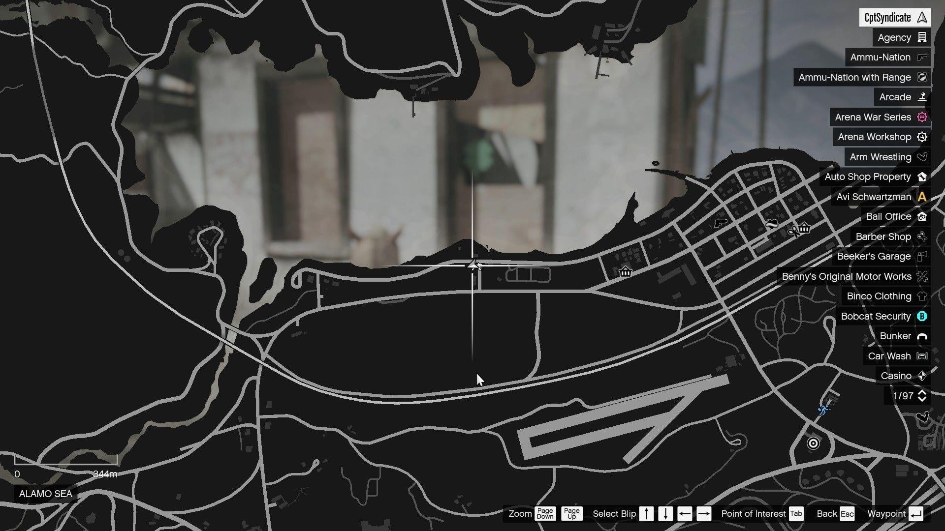 The map shows the location of the derelict garage that has the lucky glover.