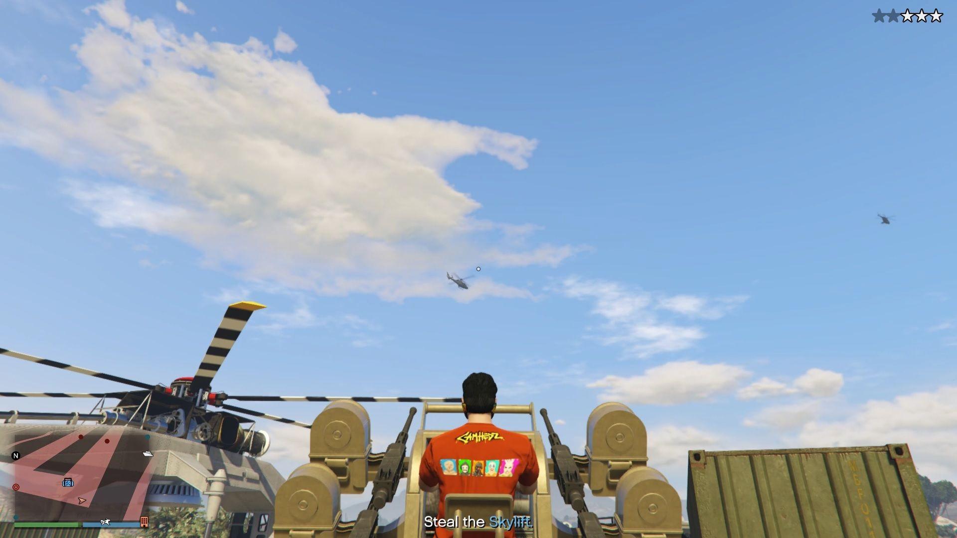 The game somehow glitched and didn't make the rest of the spawned choppers hostile towards us.