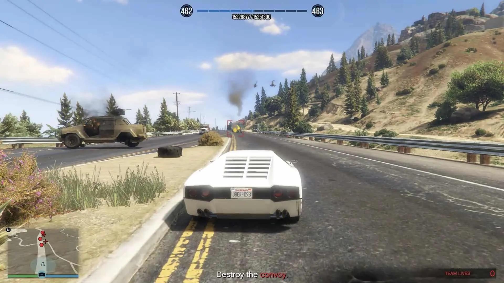 Destroying the vehicles of the convoy