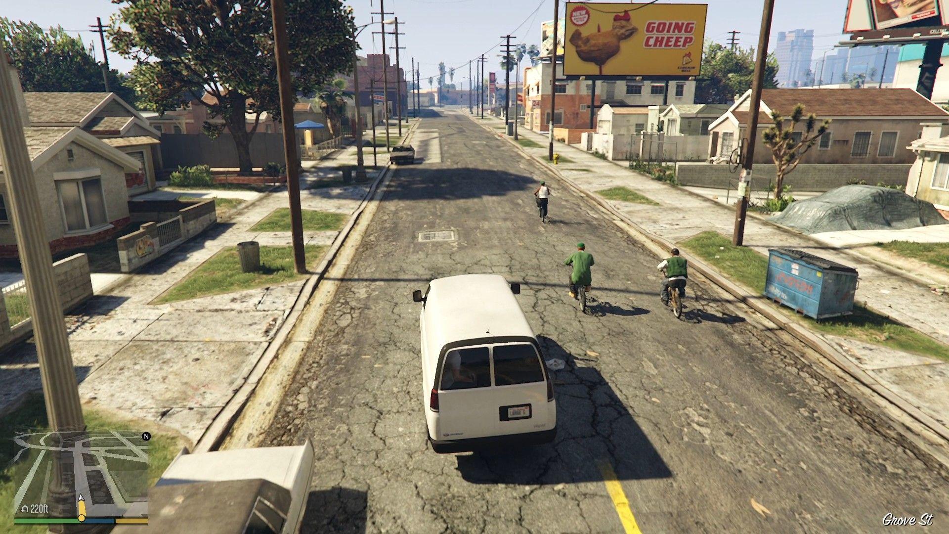 CJ, Sweet & Ryder Easter Egg at Grove Street during the mission 'Hood Safari'