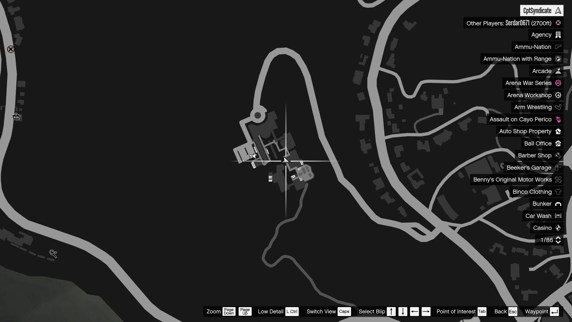 The map shows the location of the Yuanbao at the Kortz Center in Pacific Bluffs.