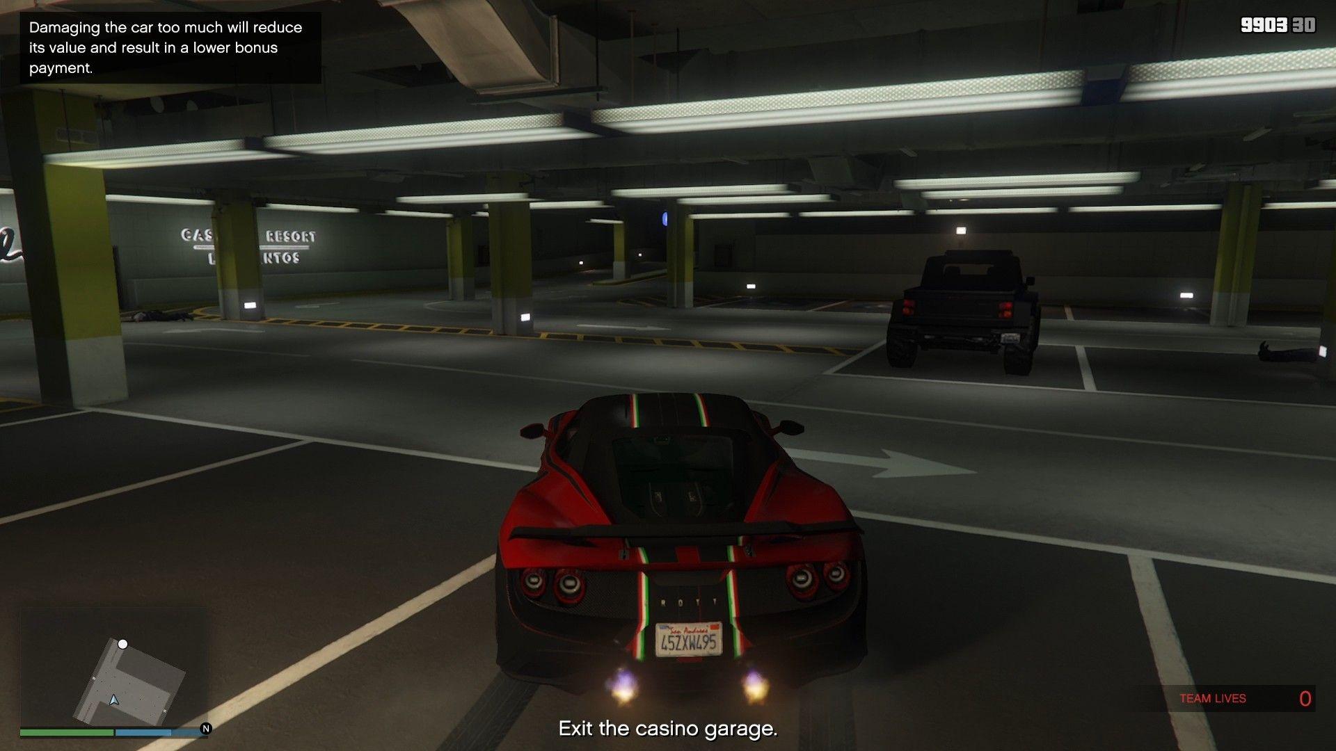 Delivering the stolen car to the Salvage Yard.