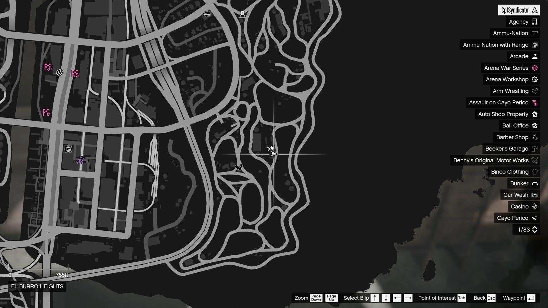 The Map shows the location of the Yuanbao next to a container under a canopy
at El Burro Heights