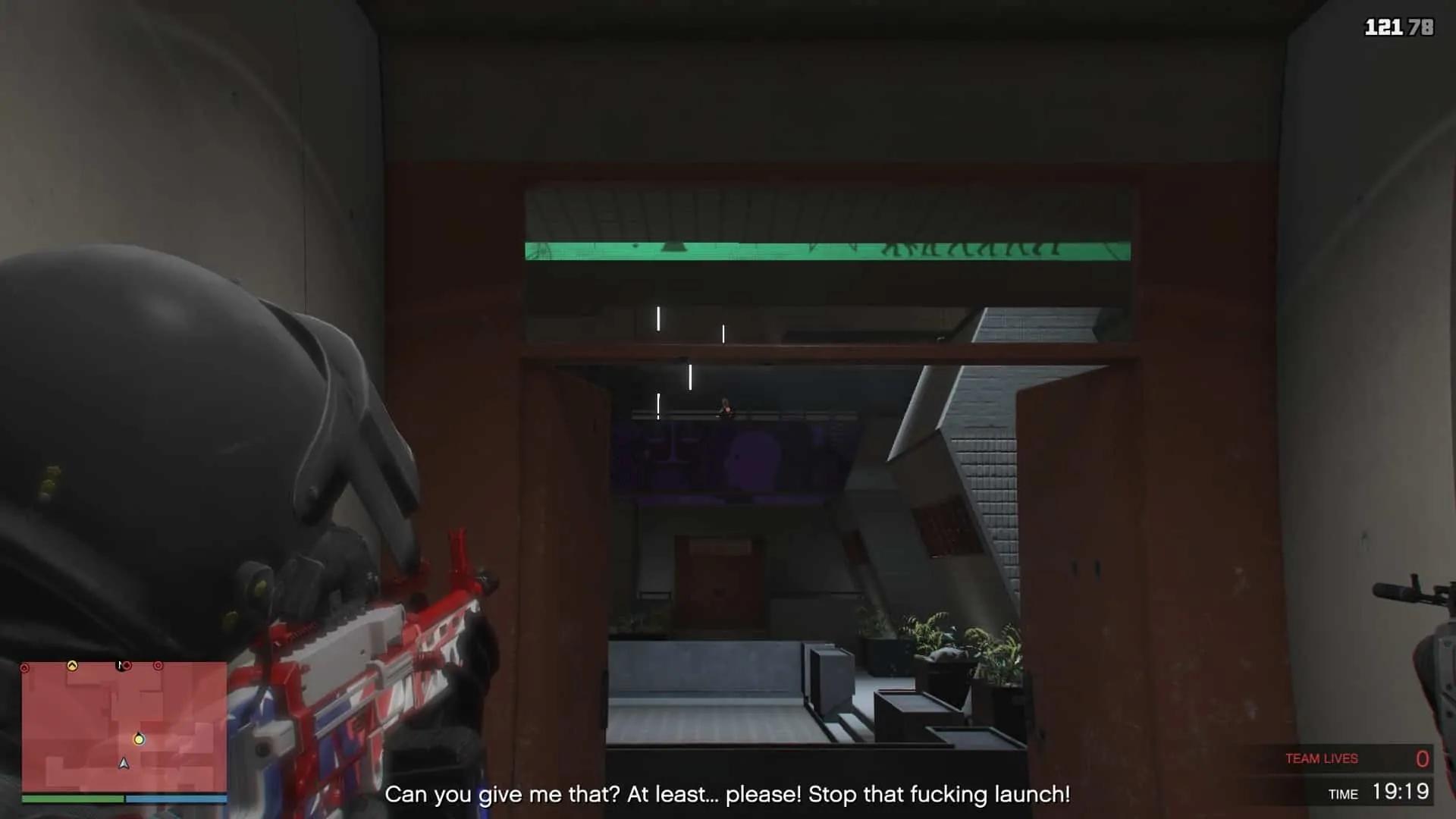 One guy straight ahead upstairs