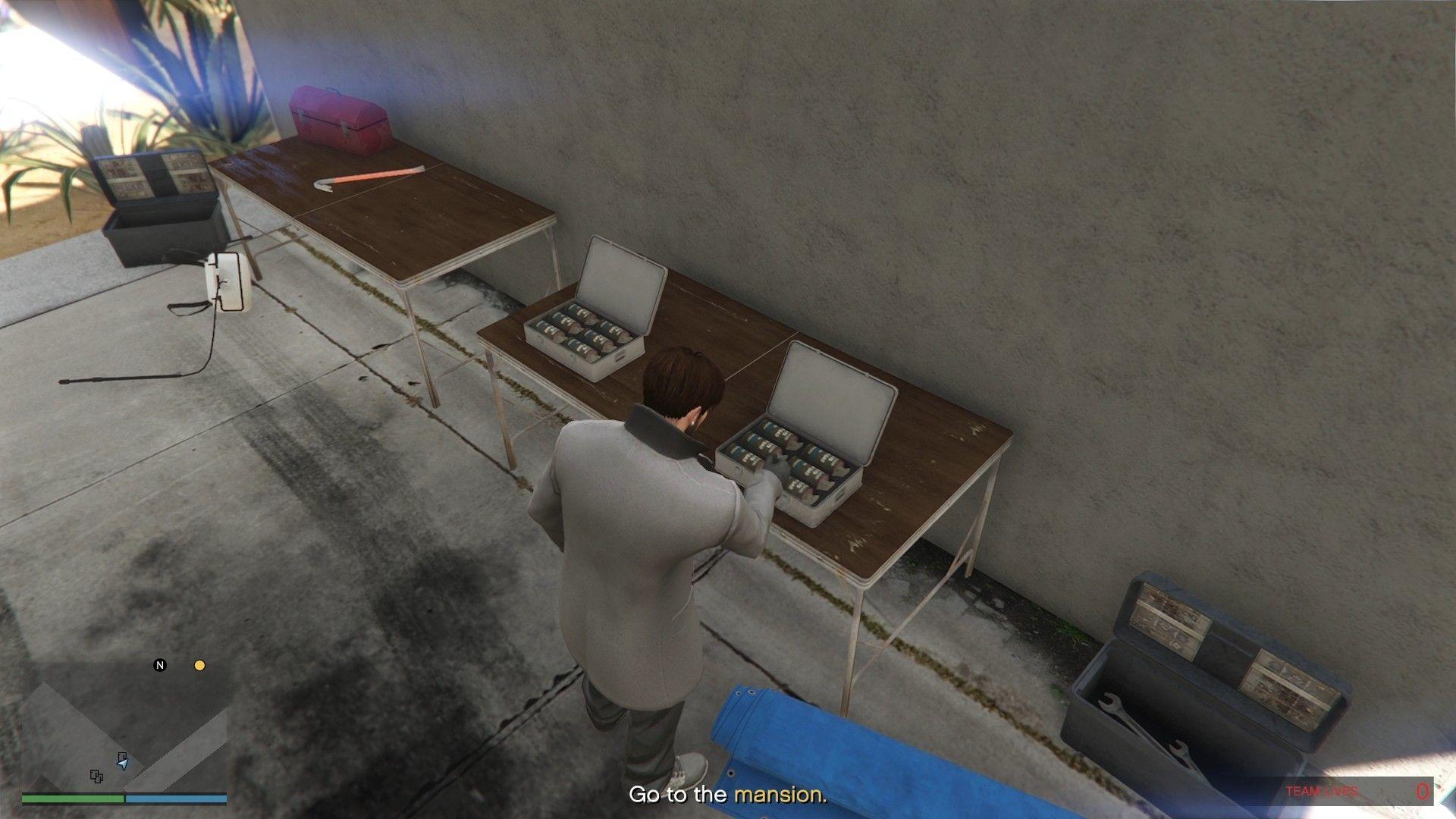 The gas canisters that you can collect on your way to the mansion.