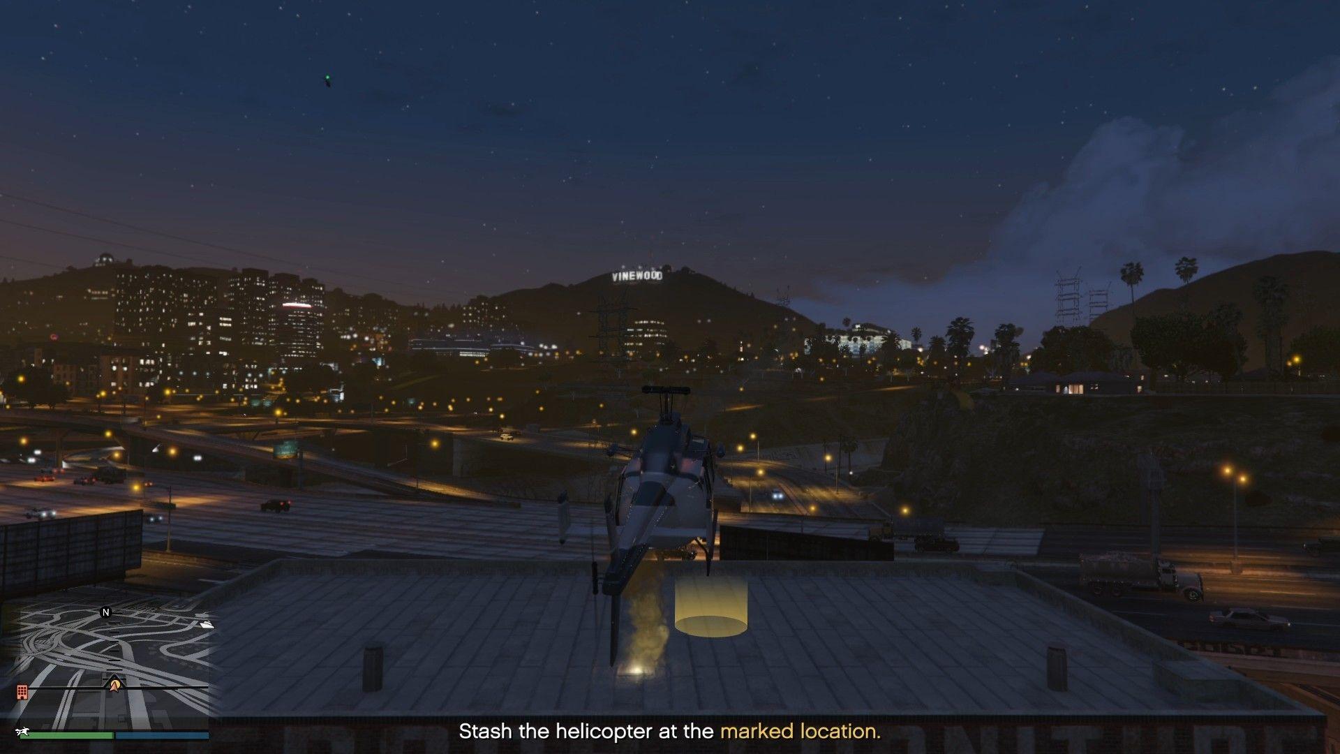 Stashing the Maverick helicopter at the drop-off point.