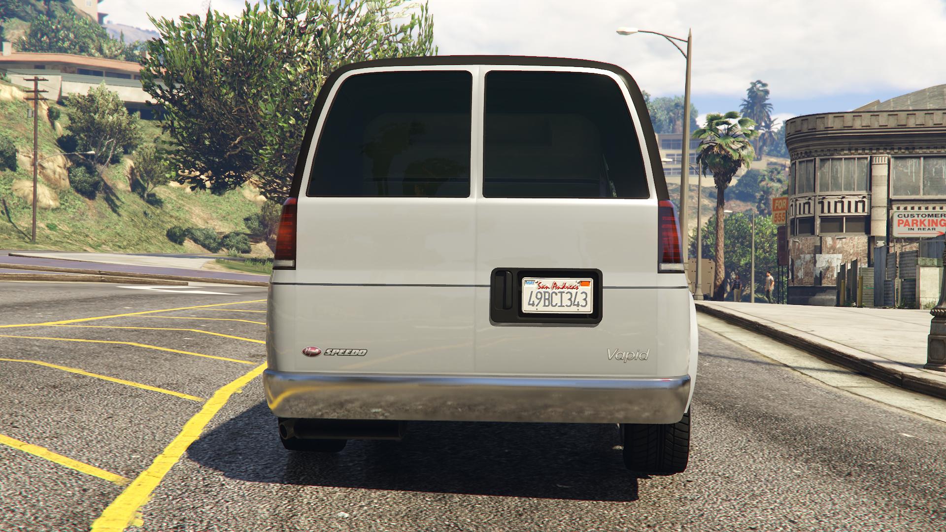 The back side of Vapid Speedo Custom.