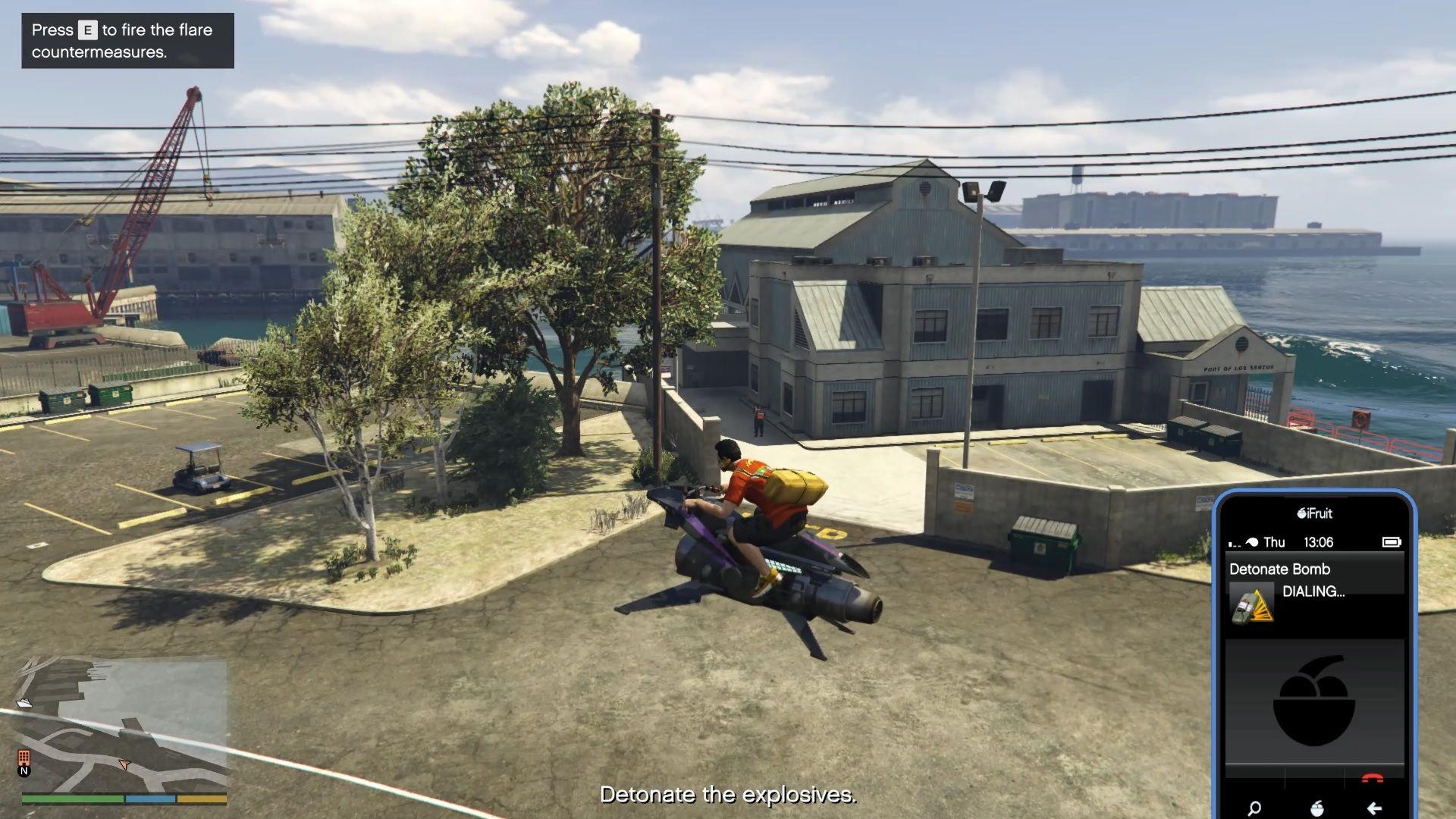 Go to your contacts, and call 'Detonate Bomb' to blow the planted explosives.