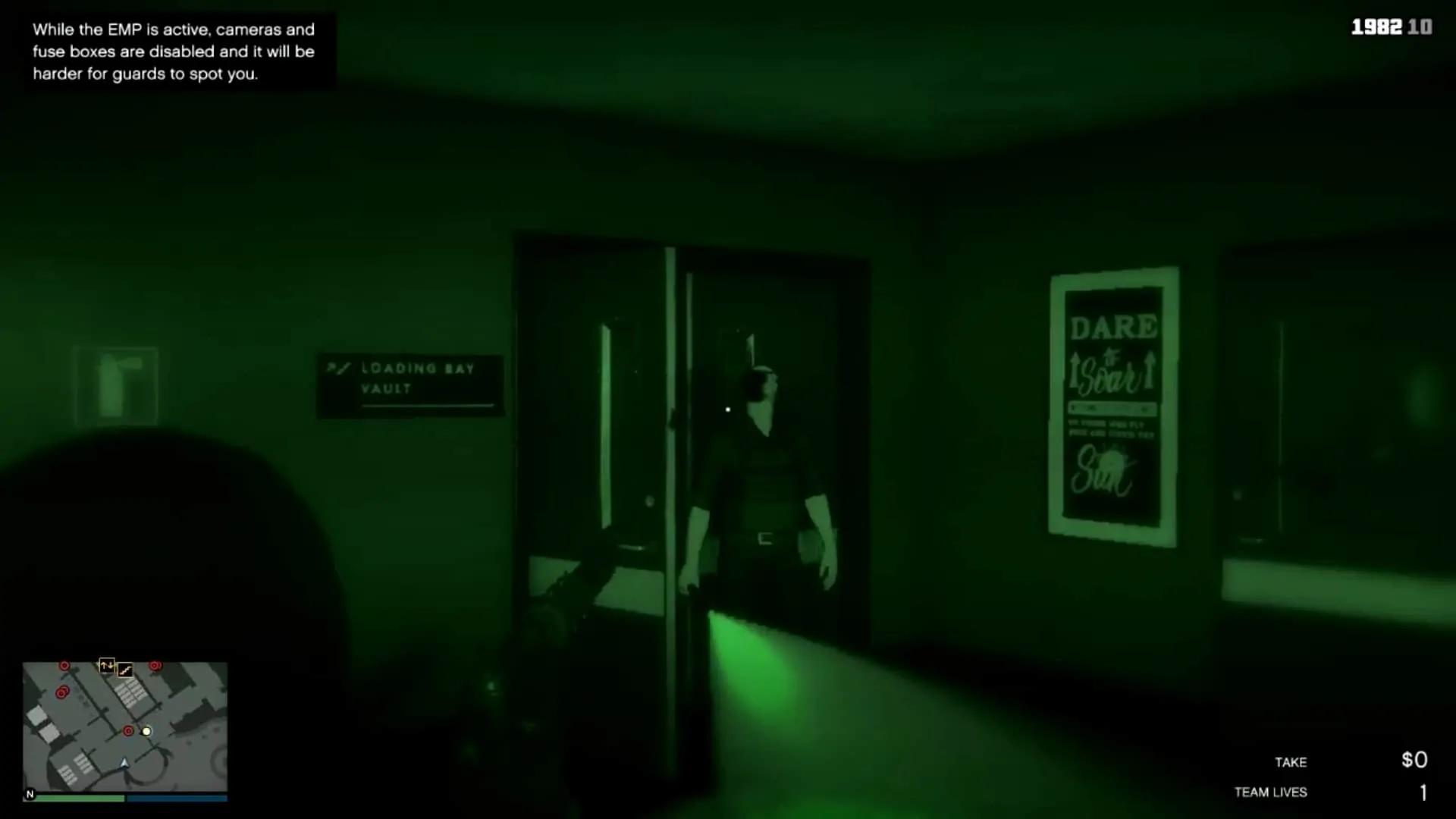 Killing the guard as soon as he enters the room