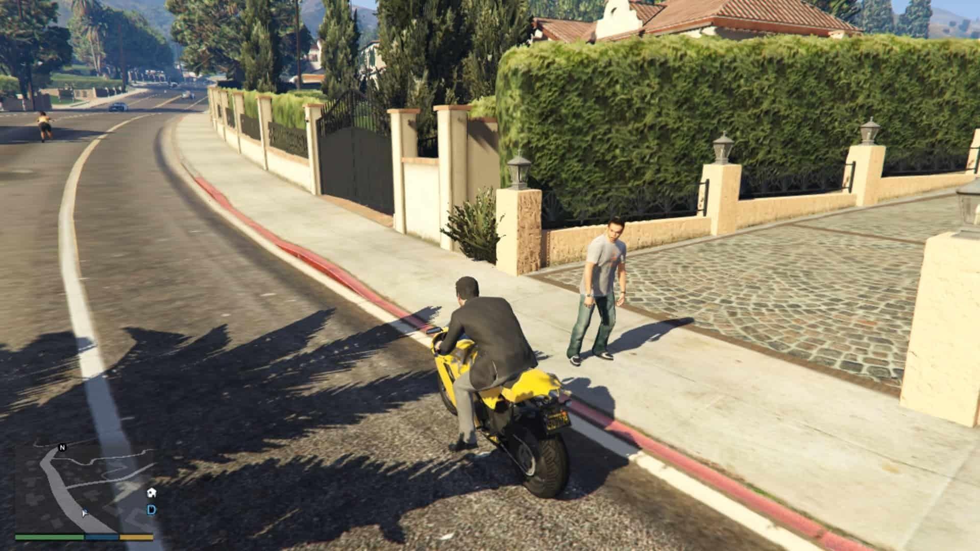 The protagonist (Michael) as he returns the bike back to the owne