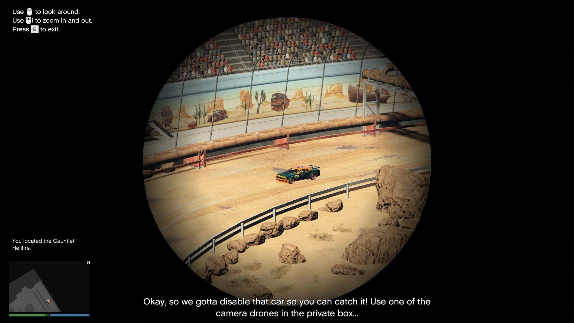 You have to look at it with the scope.