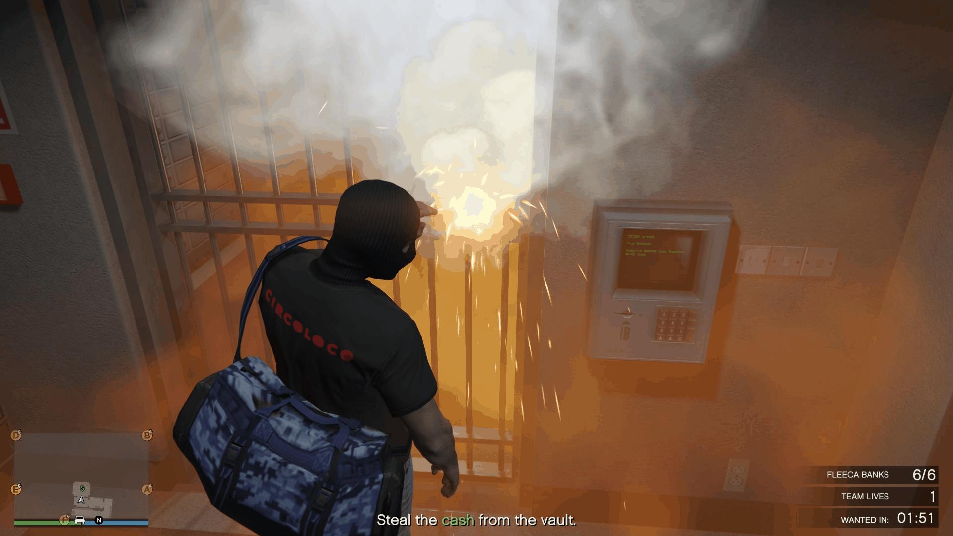 Thermal charge burning through the vault door