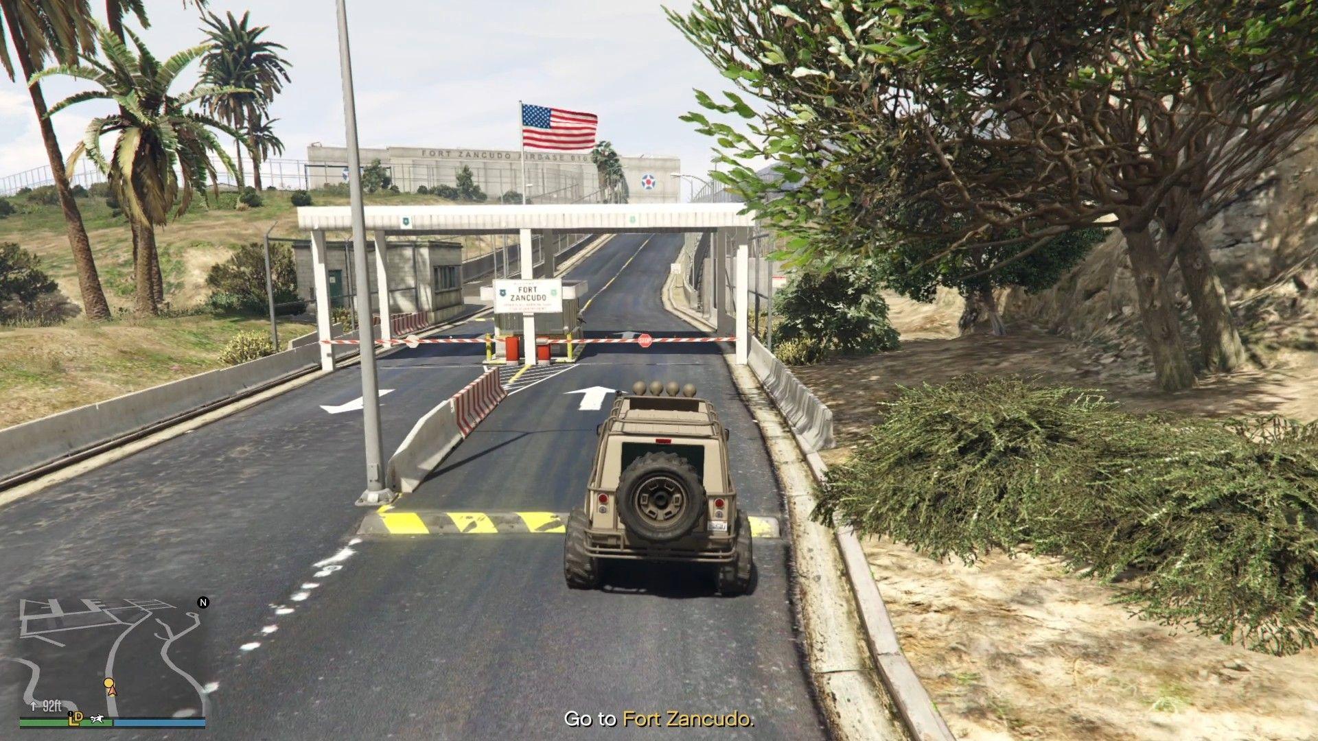 Entrance of Fort Zancudo.