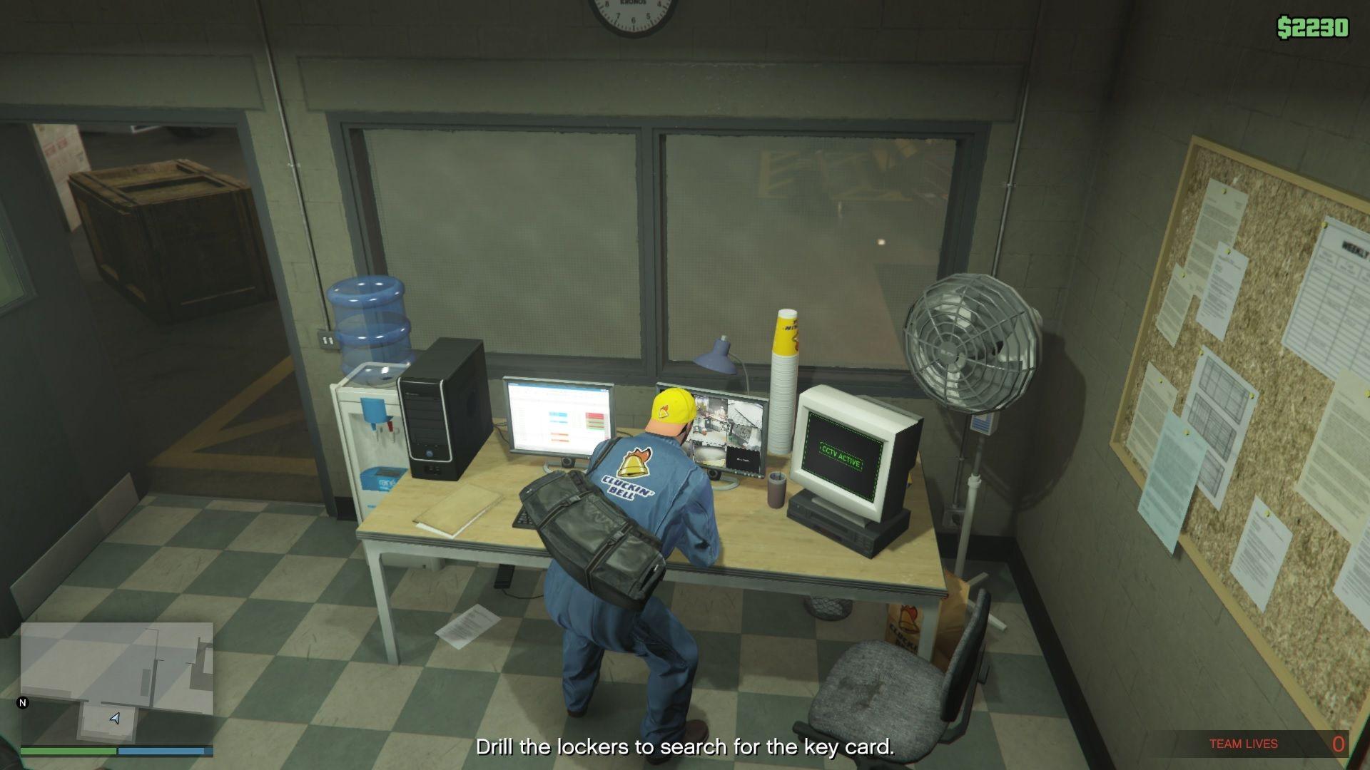 Deleting the CCTV footage to enable stealth approach for the finale.