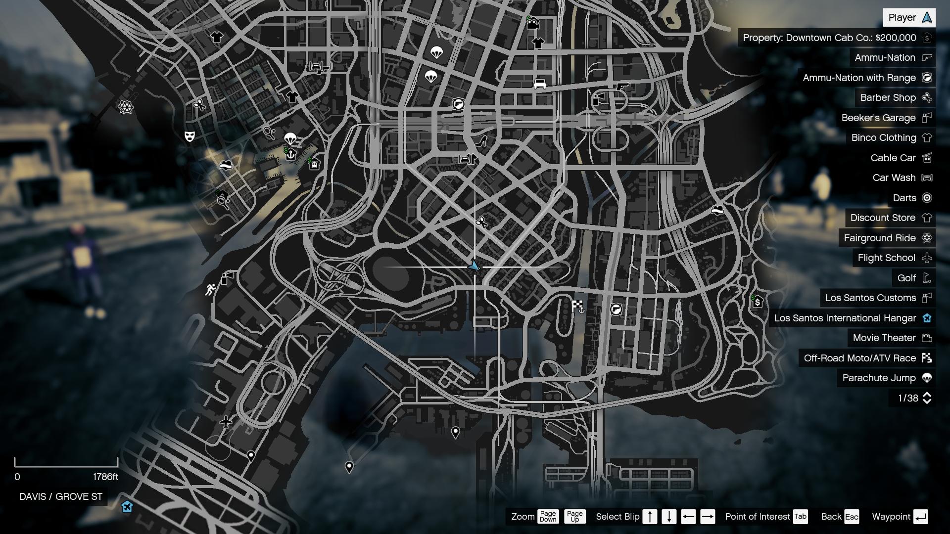 Grove Street's location on the map.