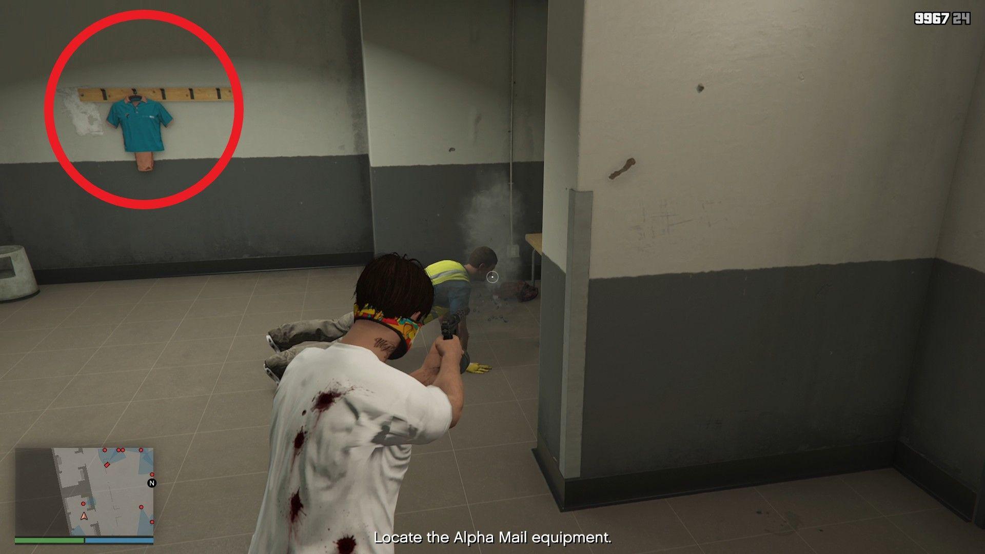 The worker and the Alpha Mail Outfit (highlighted in red).