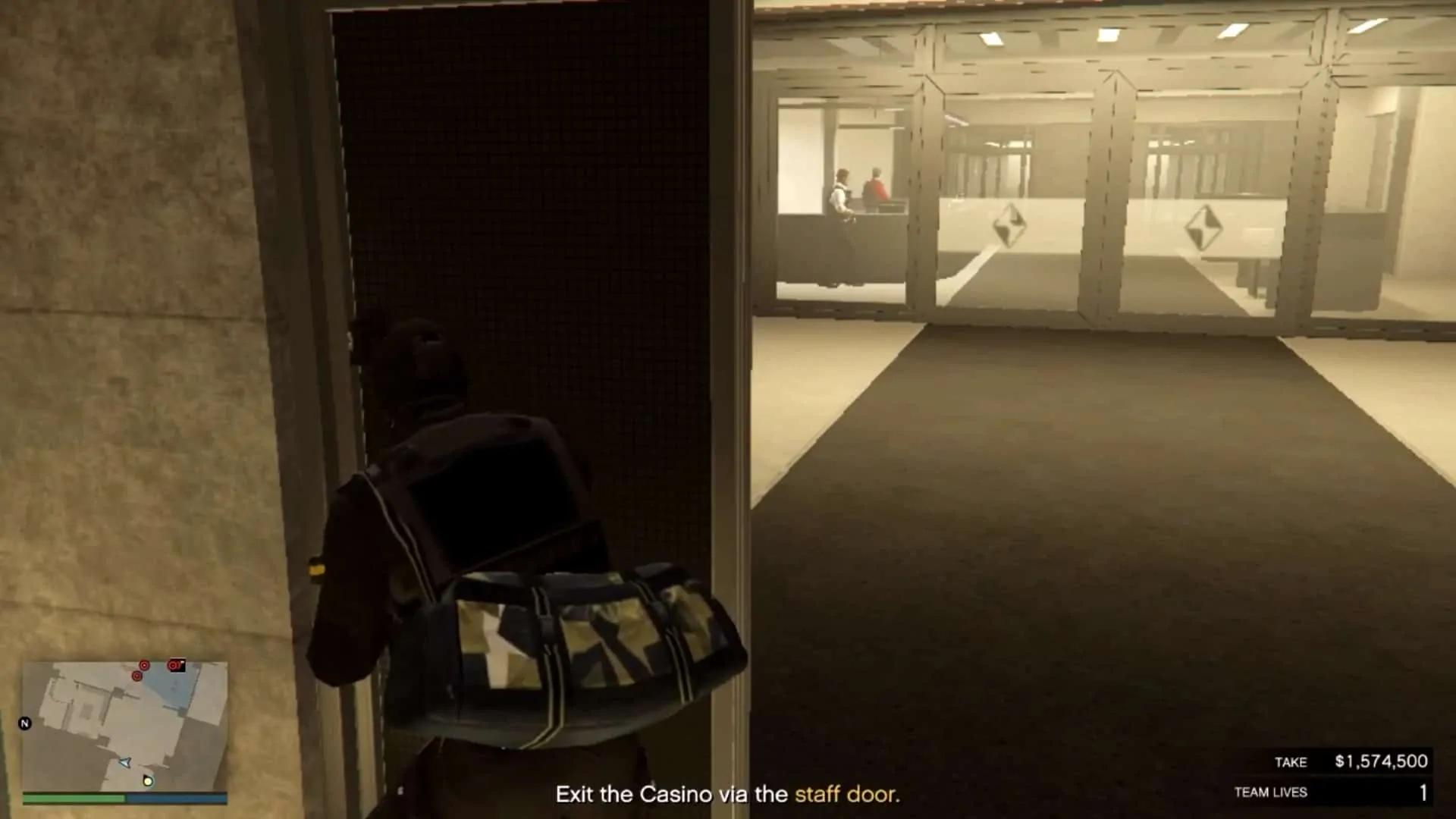 Waiting for the guard to pass by