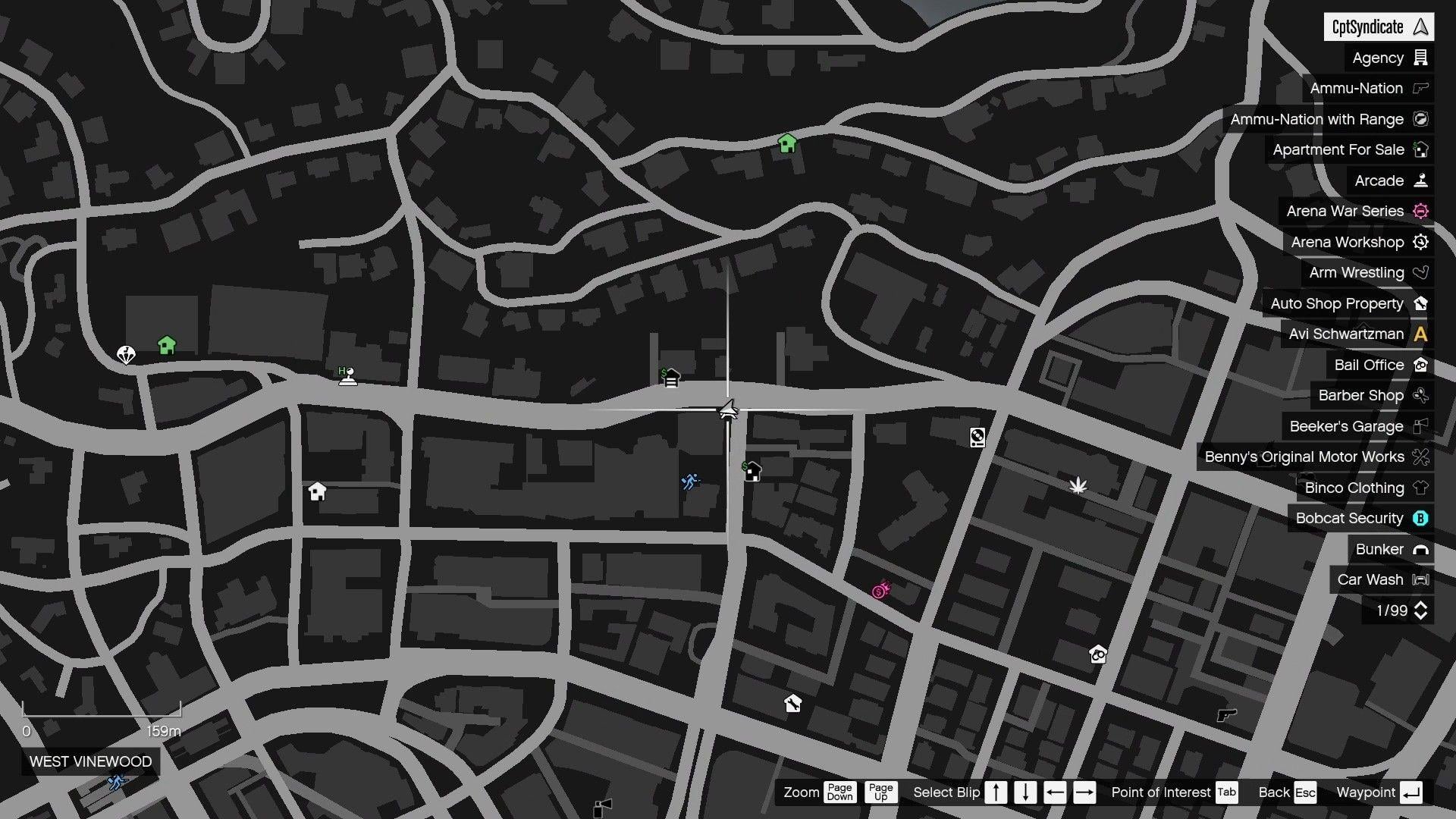 The map shows the location of the golden clover found at Ellen's Liquor Lover store in West Vinewood.