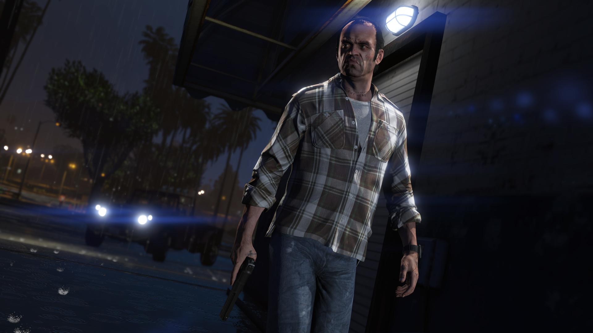 The canceled "Agent Trevor" DLC would have followed Trevor going undercover as a secret agent, with the finale taking place in outer space.